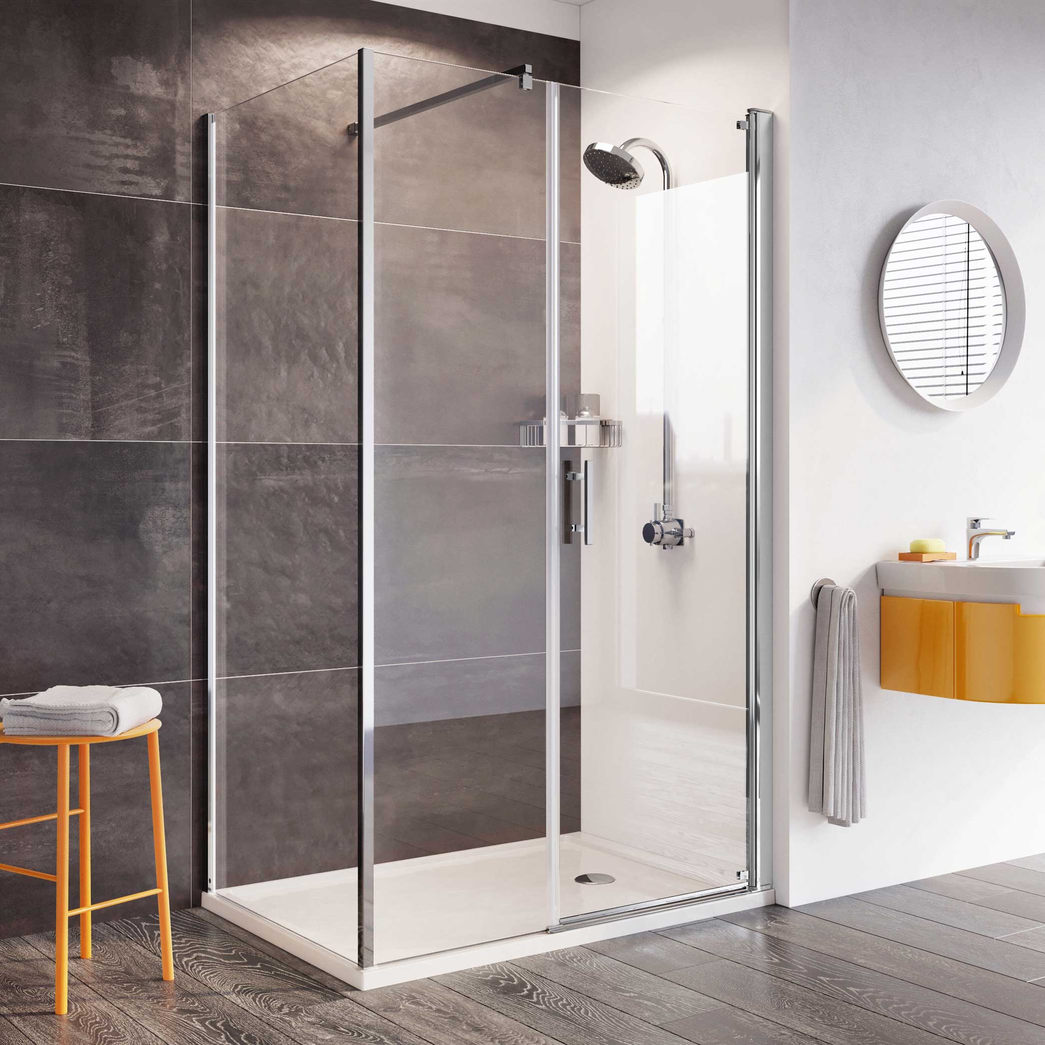 Roman Innov8 8mm Chrome In-line Panel Only for Side Panel Fitting - 760mm