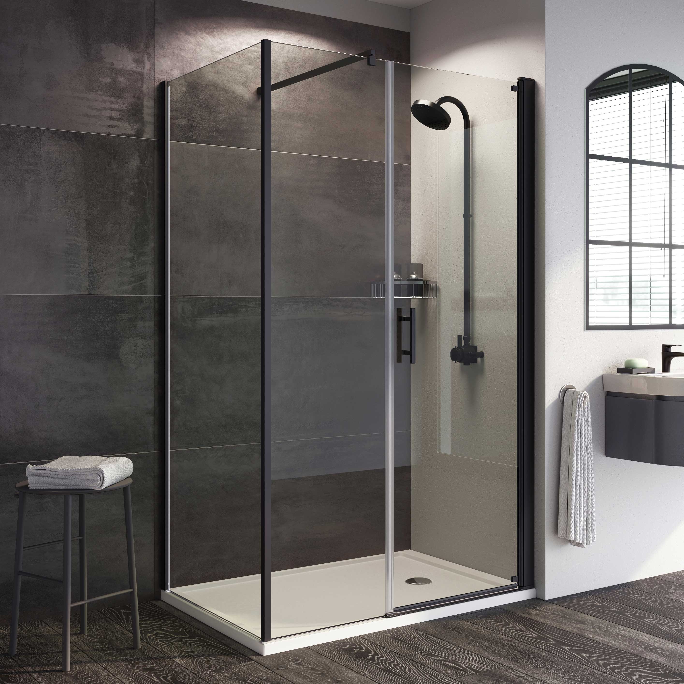 Roman Innov8 8mm Black In-line Panel Only for Side Panel Fitting - 760mm