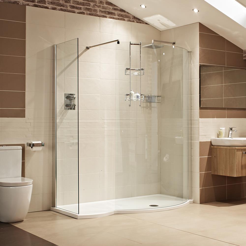 Roman Innov8 8mm Chrome Curved Wet Room Shower