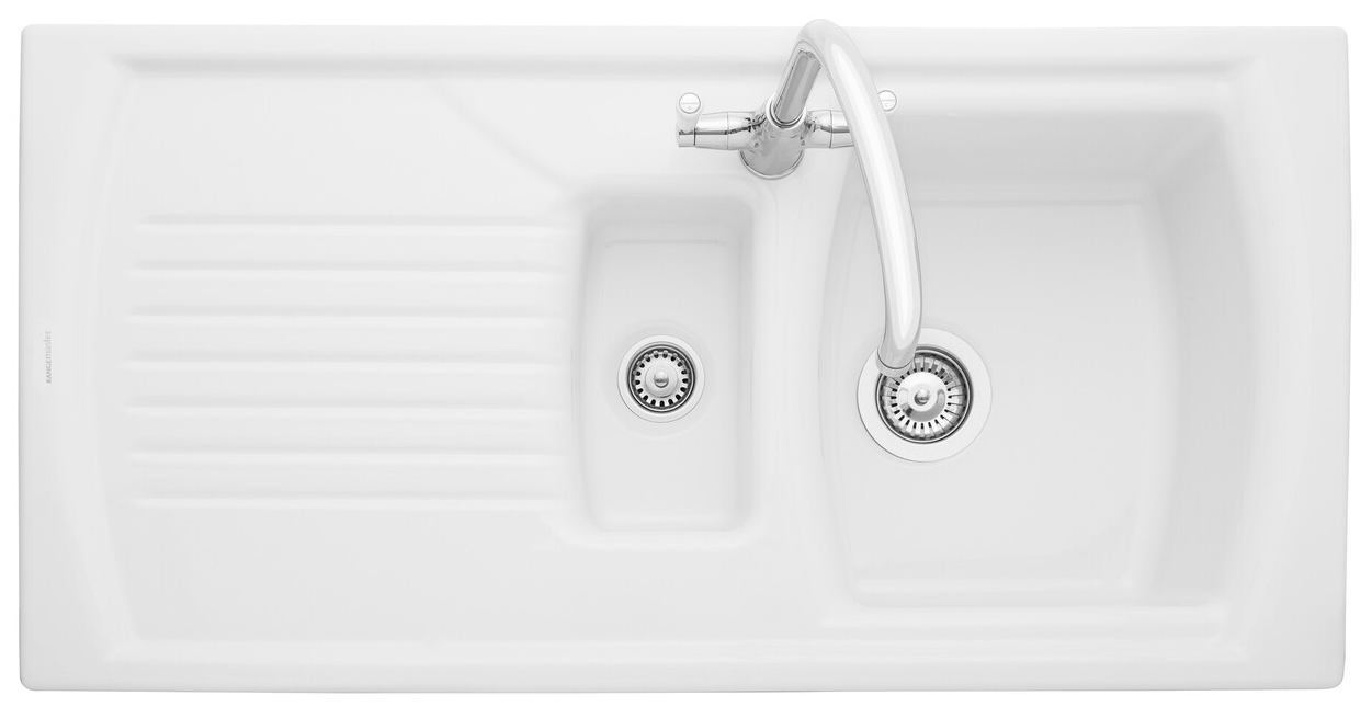 Tenby 1.5 Bowl Ceramic Kitchen Sink - White