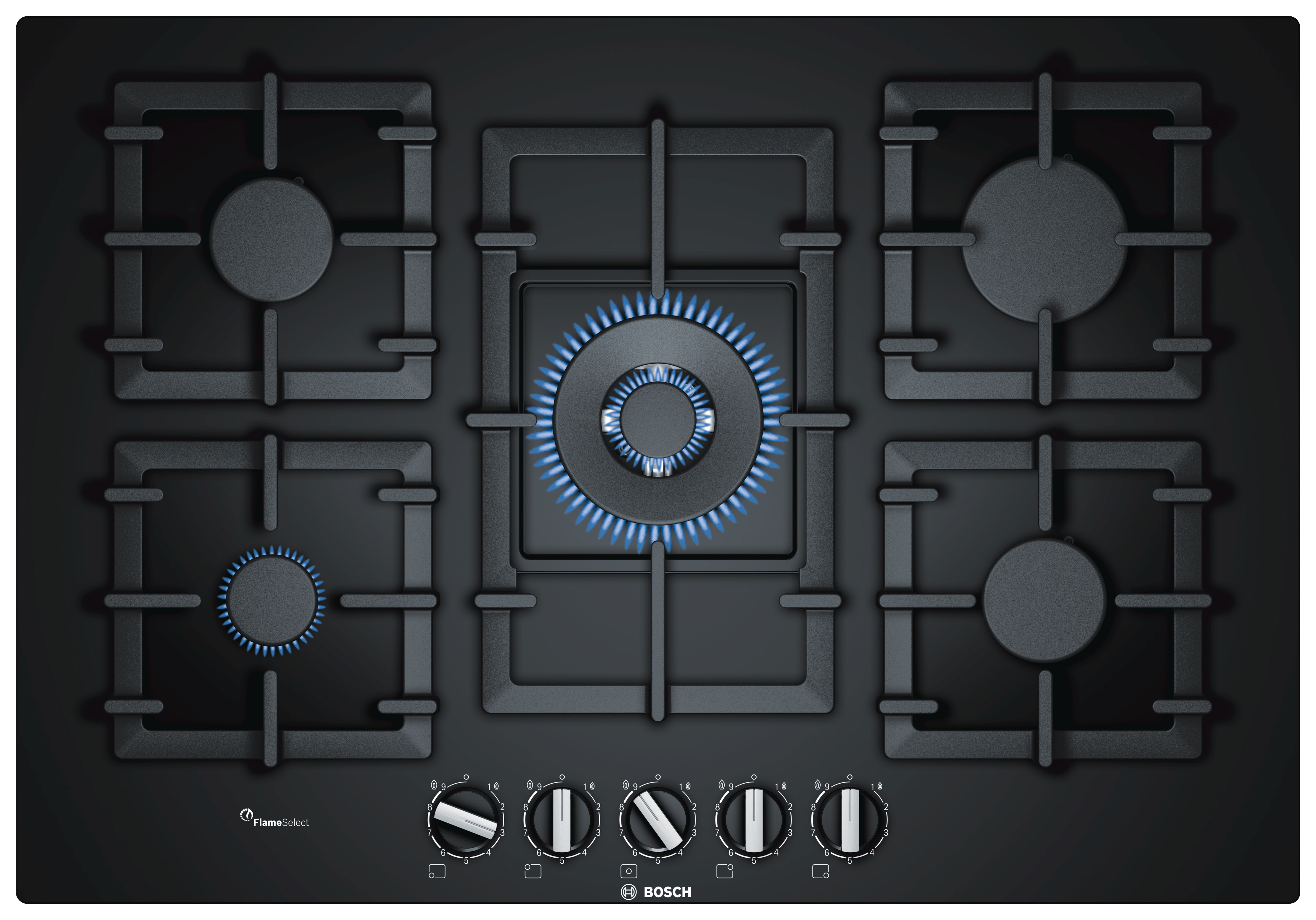 Bosch PPQ7A6B90 Series 6 75cm Gas Hob - Black