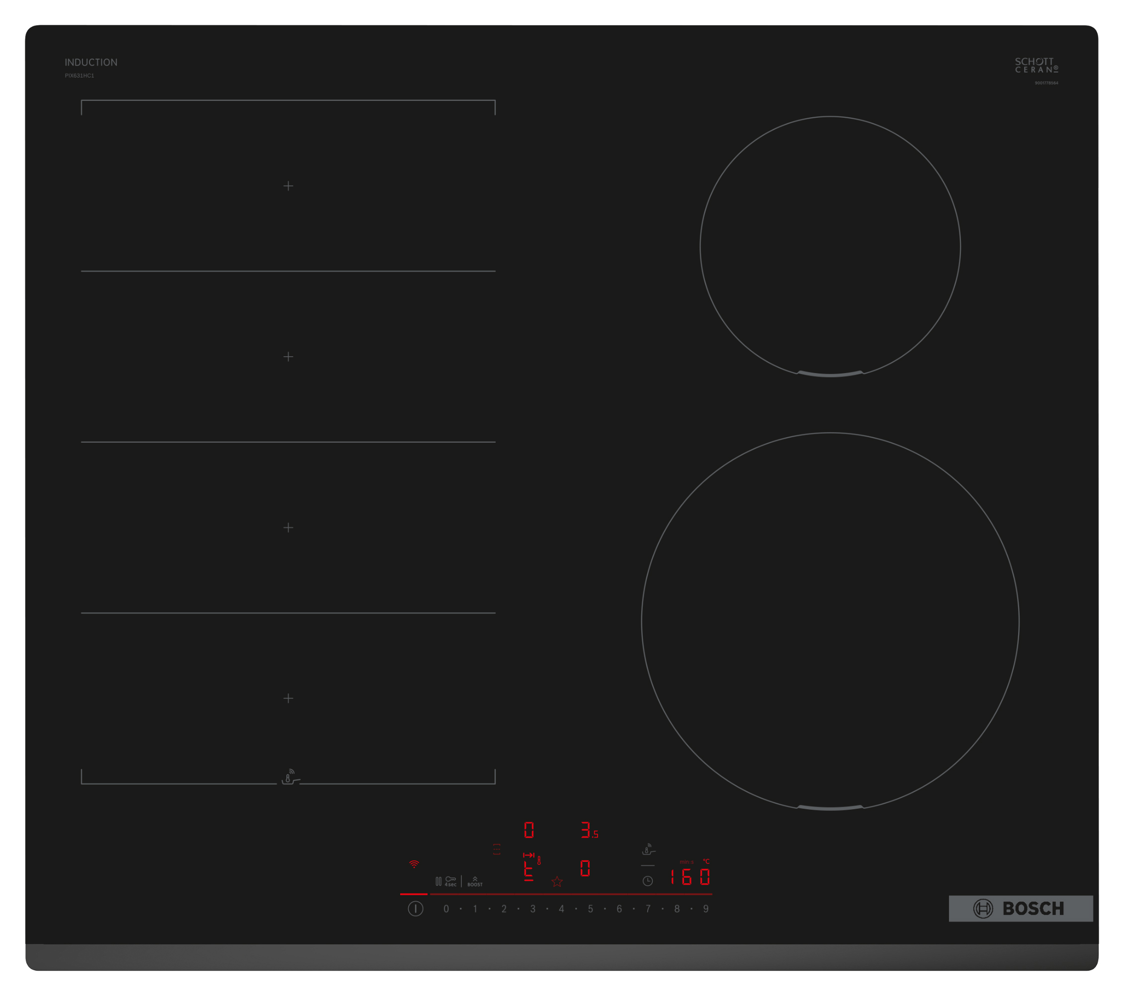 Bosch PIX631HC1E Series 6 60cm Induction Hob - Black