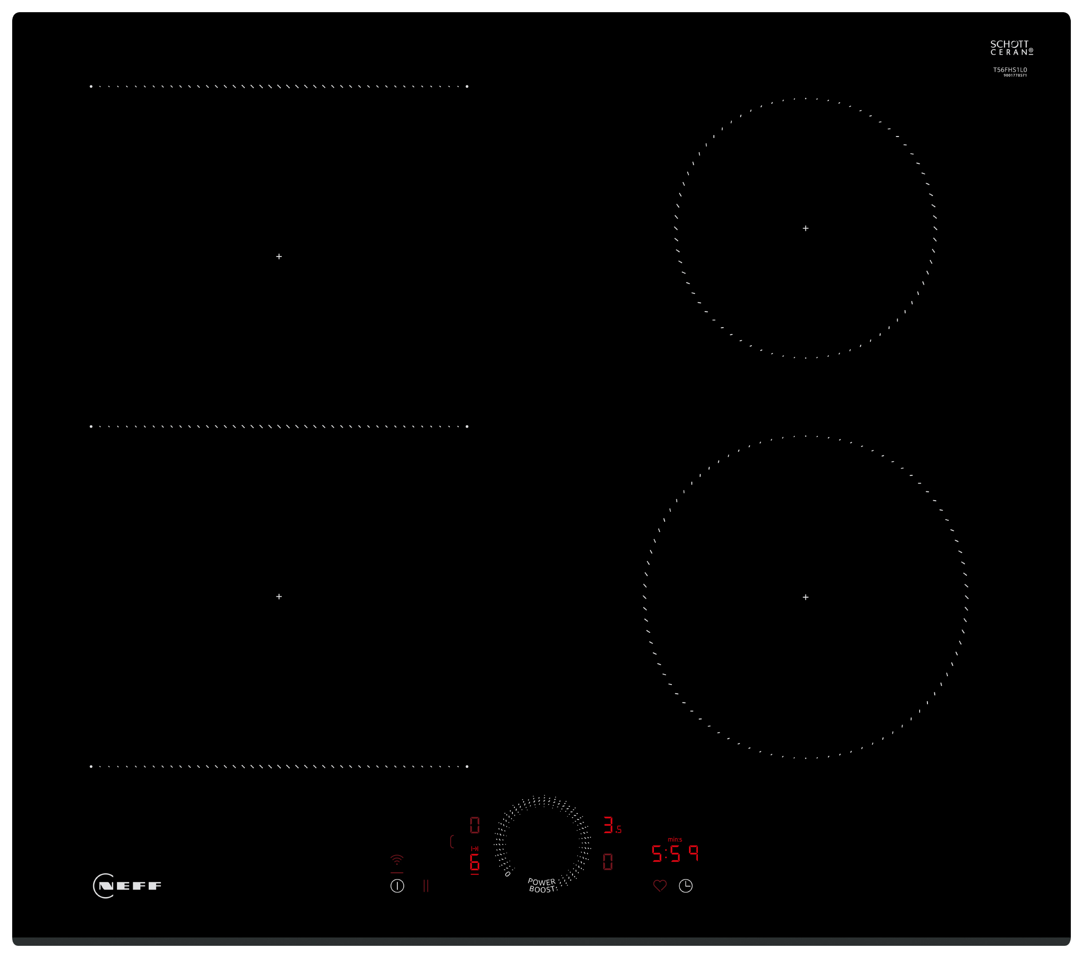 NEFF T56FHS1L0 N70 Black Induction Hob - 60cm