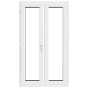 Crystal uPVC White Left Hand Clear Double Glazed French Door with 150mm Cill
