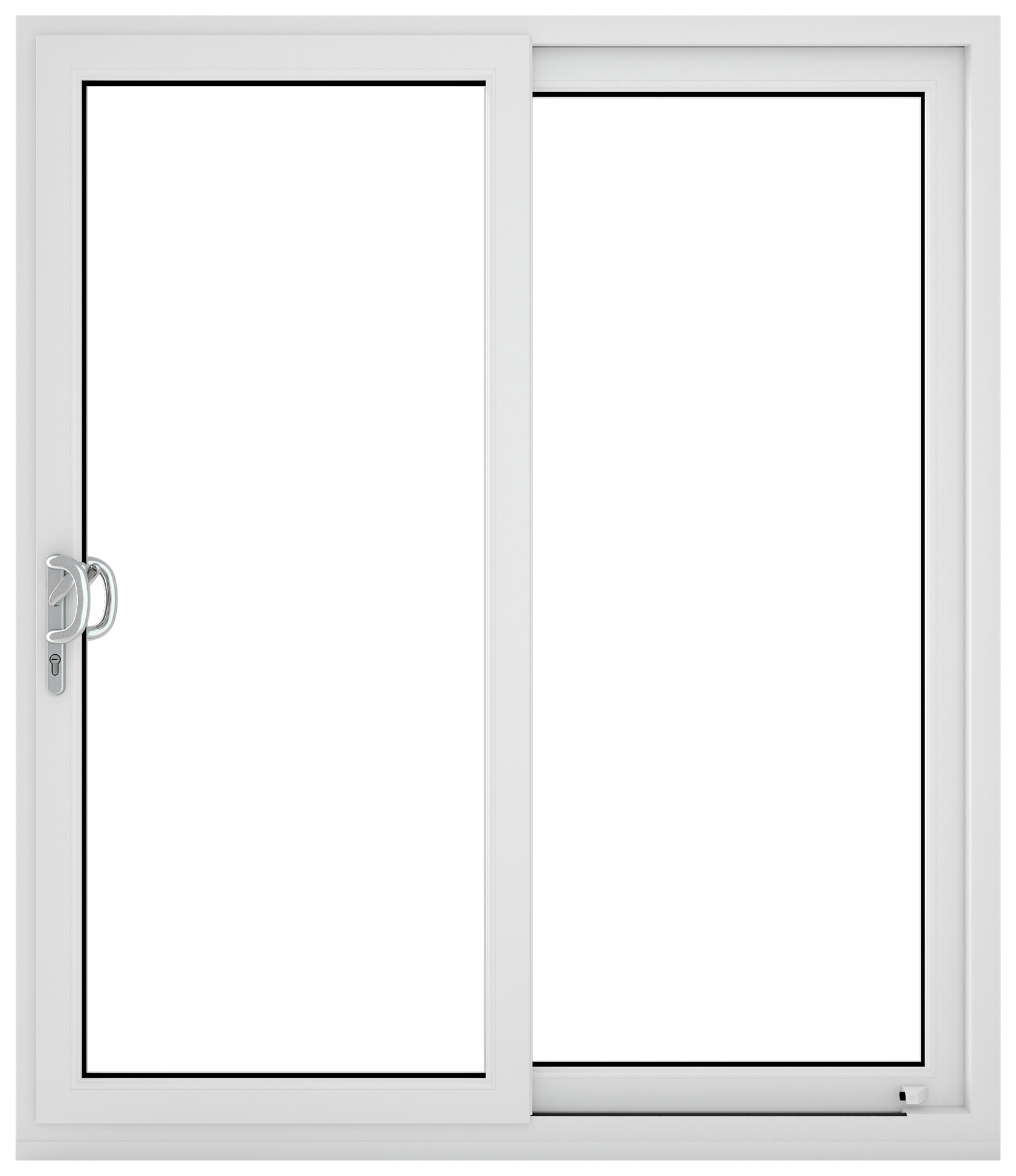 Crystal uPVC White Left to Right Clear Double Glazed Sliding Patio Door with 150mm Cill - 2090mm