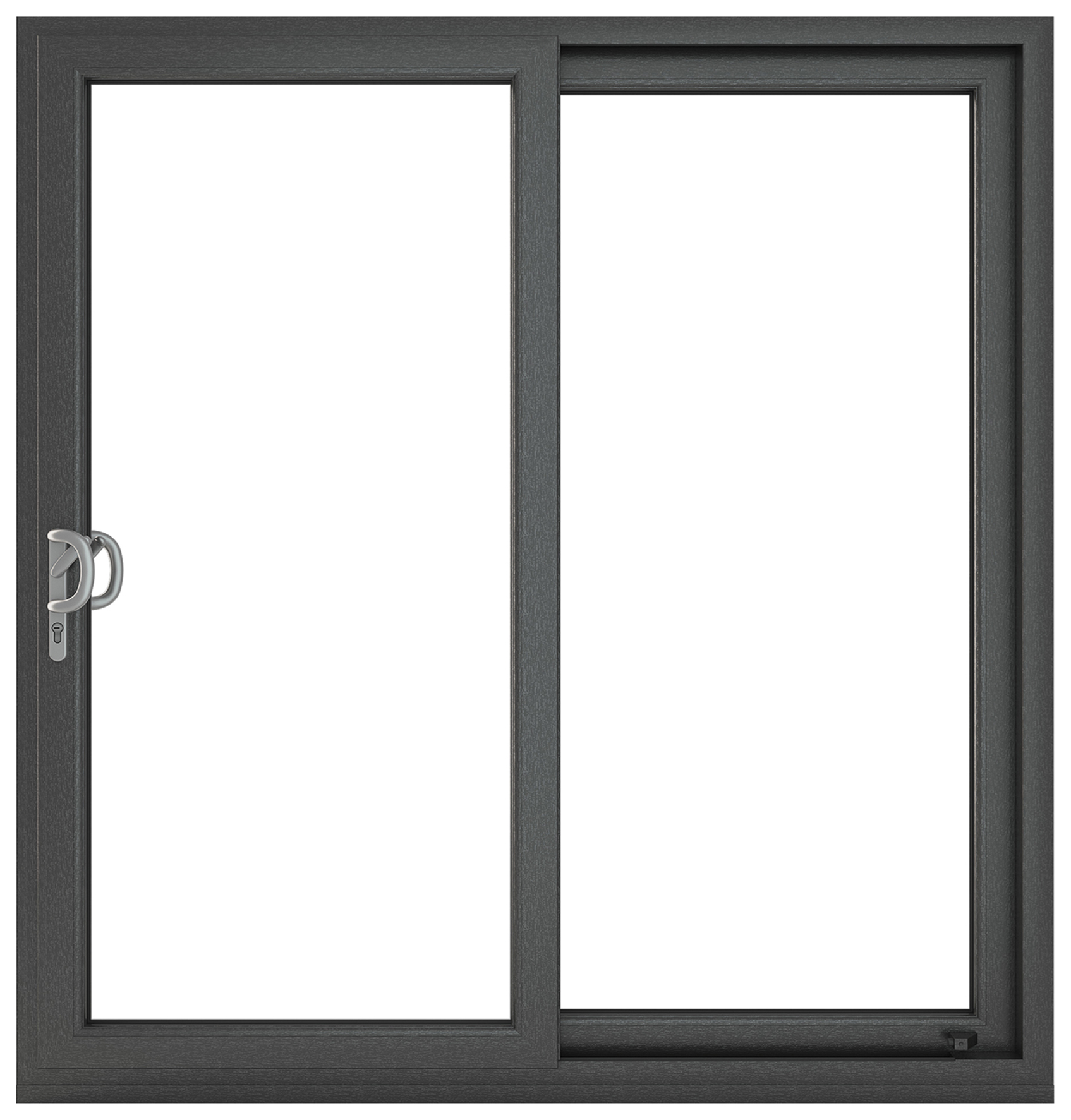 Crystal uPVC Grey Left to Right Clear Double Glazed Sliding Patio Door with 150mm Cill - 2090mm