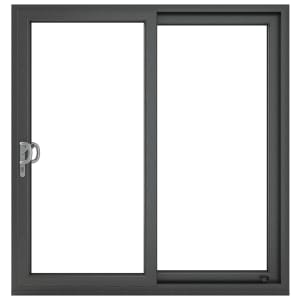 Crystal uPVC Grey Left to Right Clear Double Glazed Sliding Patio Door with 150mm Cill - 2090mm
