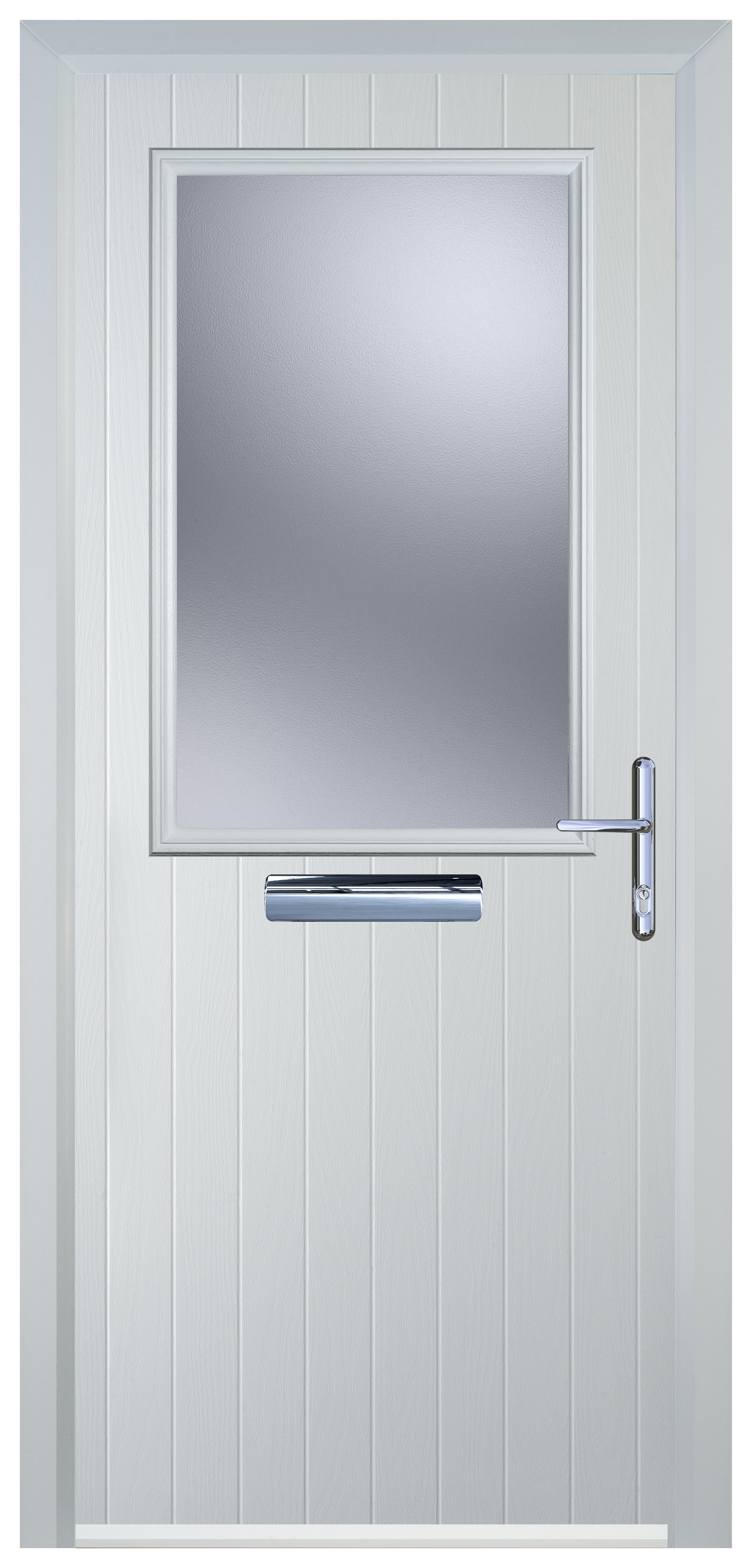 Door-Stop Cottage Half Glazed White Left Hand GRP Composite Door - 2100mm