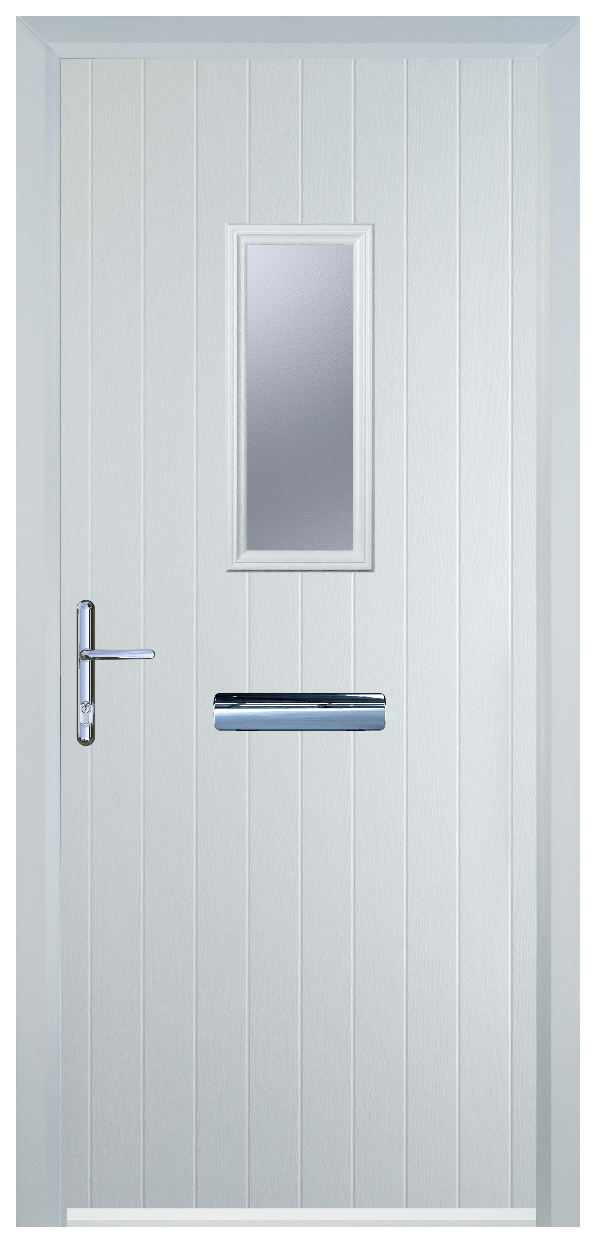 Door-Stop 1 Square White Right Hand GRP Composite Door - 2100mm