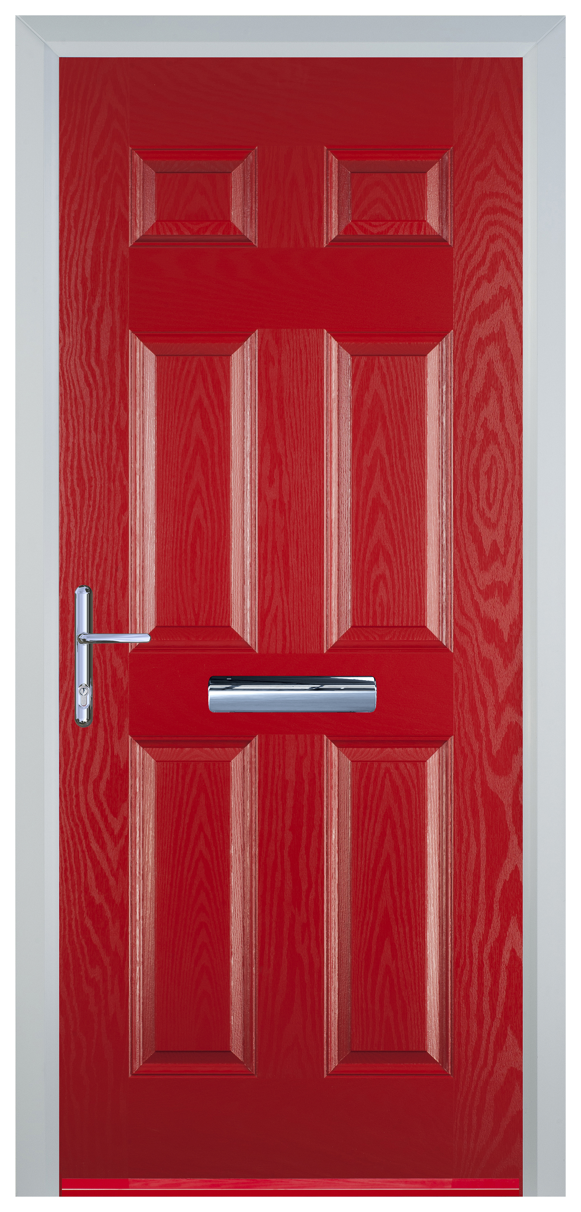 Door-Stop 6 Panel Red Right Hand Composite Door - 2100mm