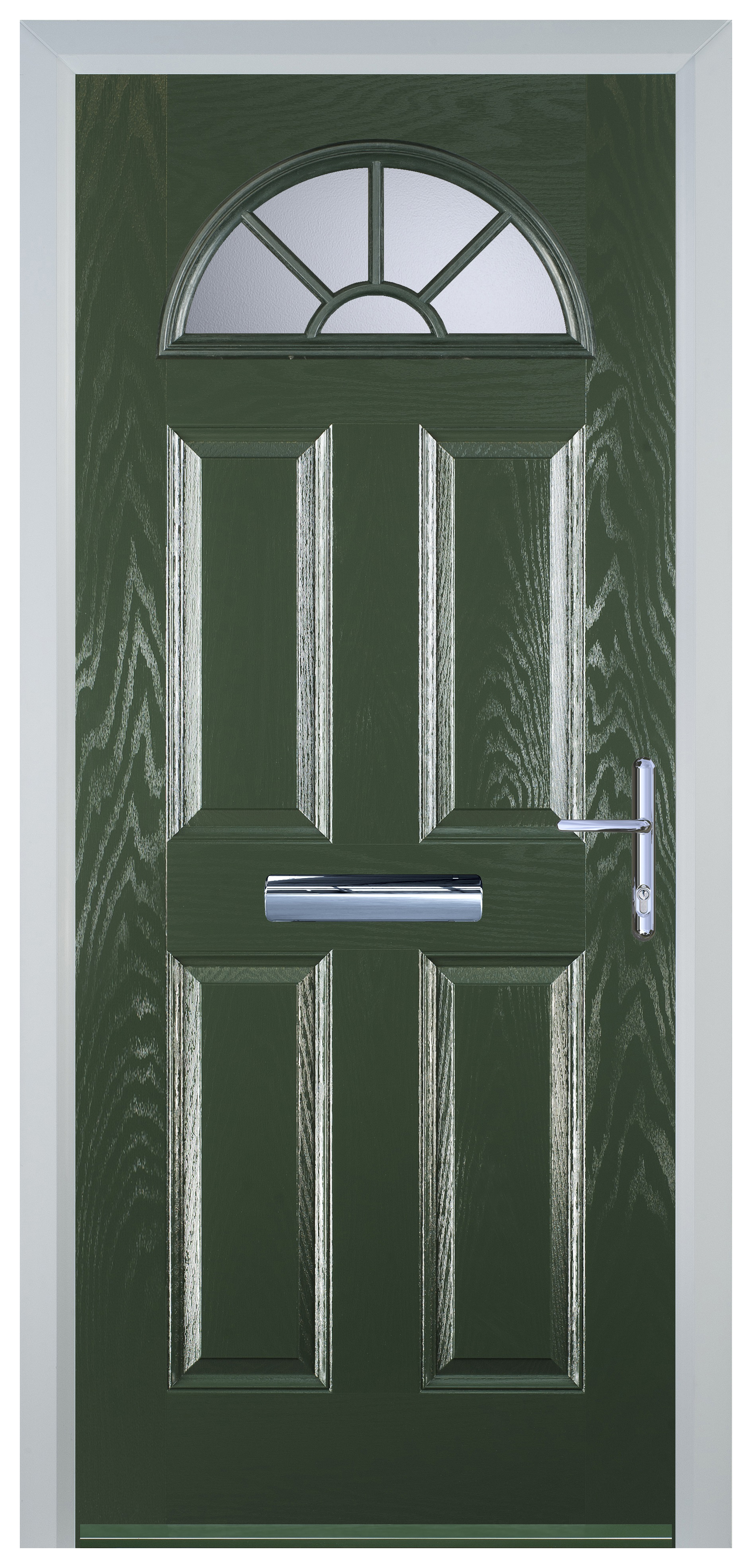 Door-Stop 4 Panel Sunburst Green Left Hand Composite Door - 2100mm