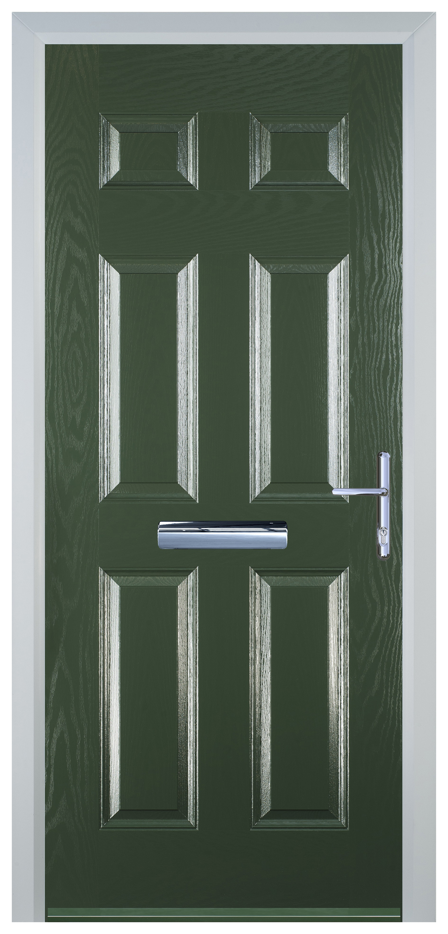 Door-Stop 6 Panel Green Left Hand Composite Door - 2100mm