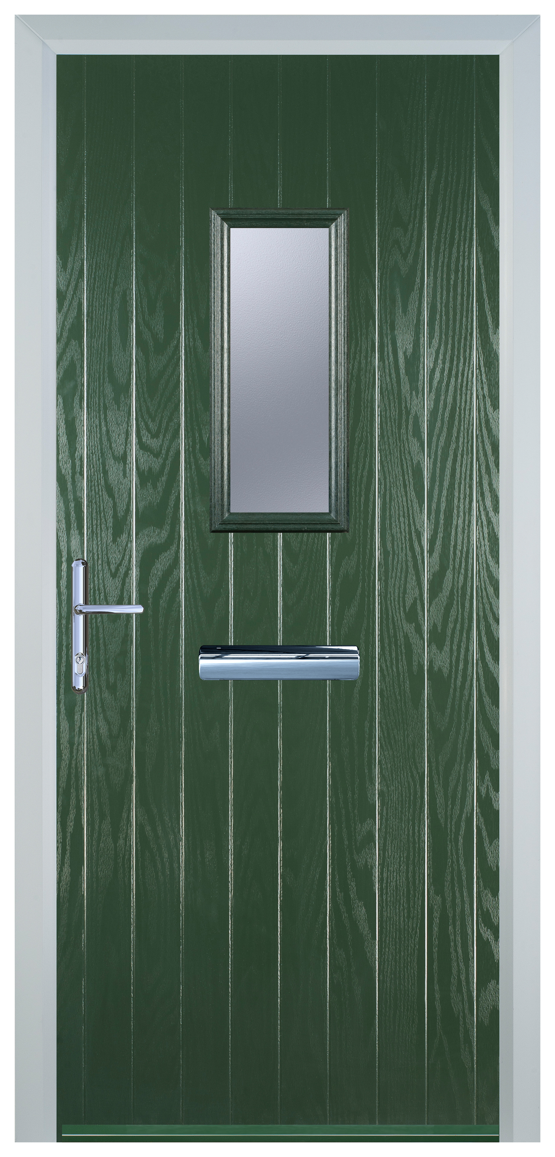 Door-Stop 1 Square Green Right Hand Composite Door - 2100mm