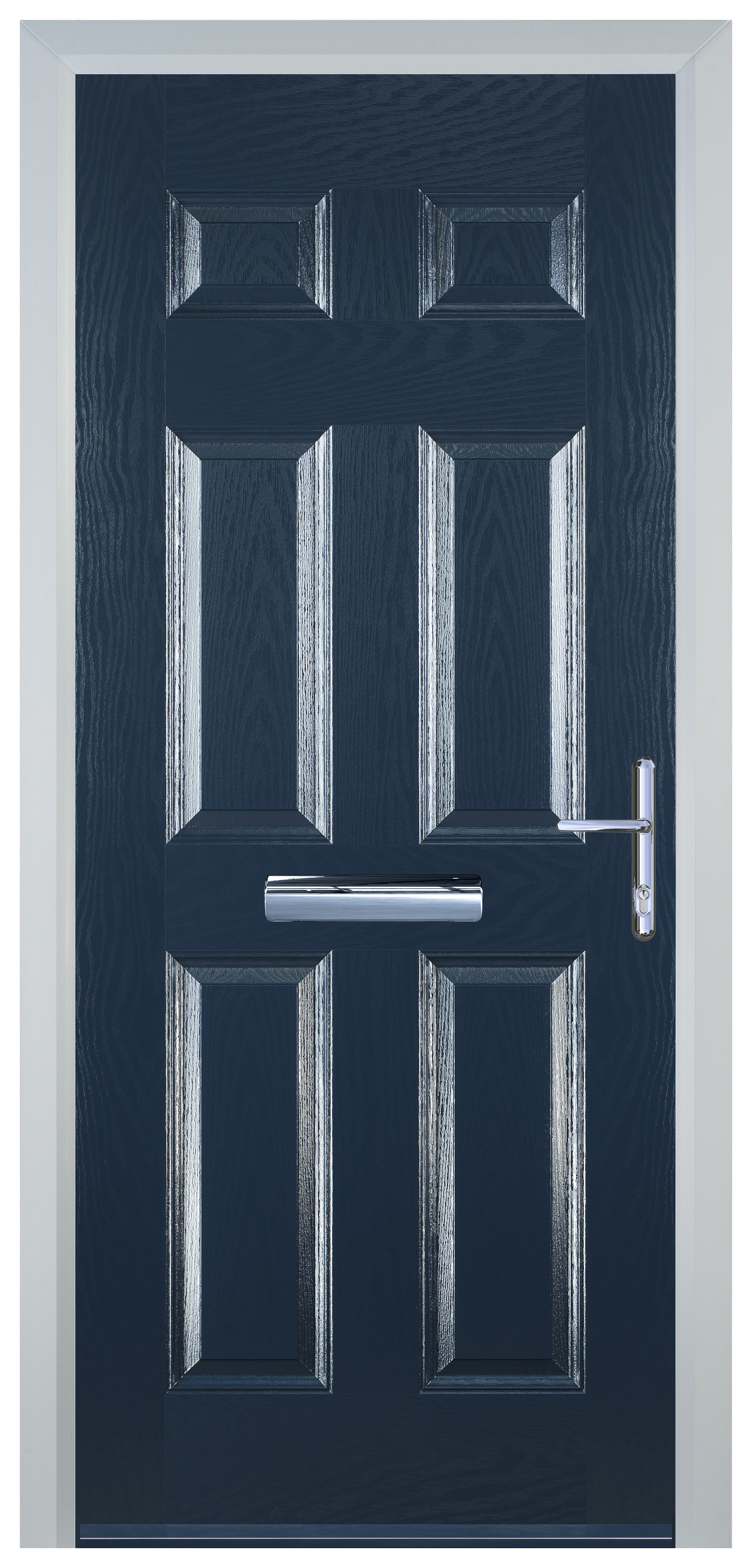 Door-Stop 6 Panel Blue Left Hand Composite Door - 2100mm
