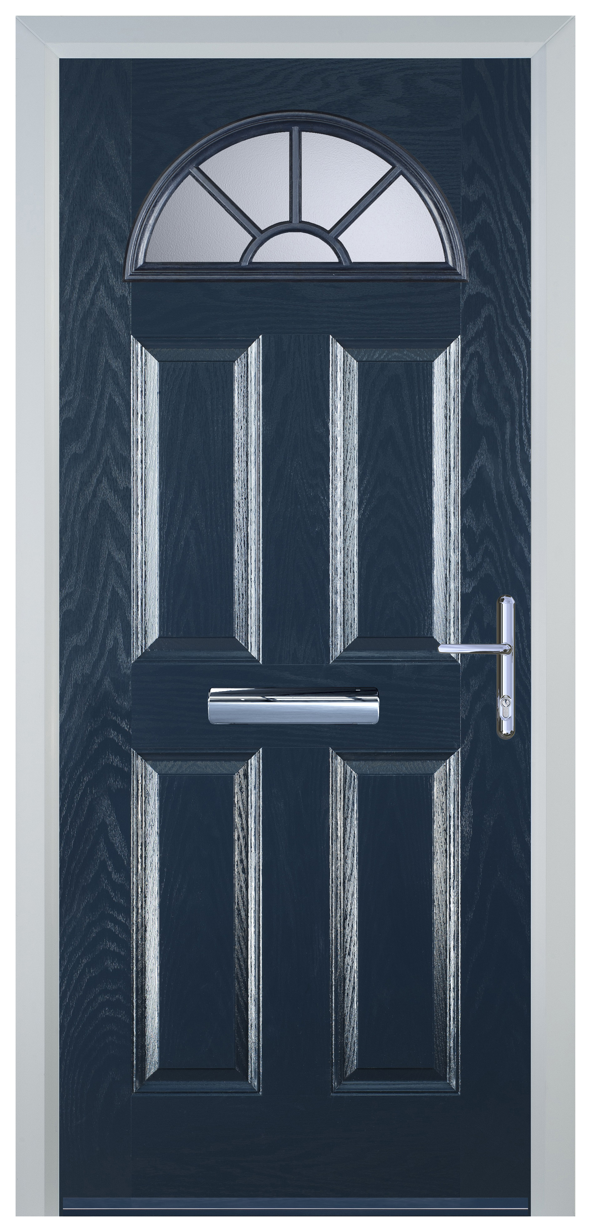 Door-Stop 4 Panel Sunburst Blue Left Hand Composite Door - 2100mm