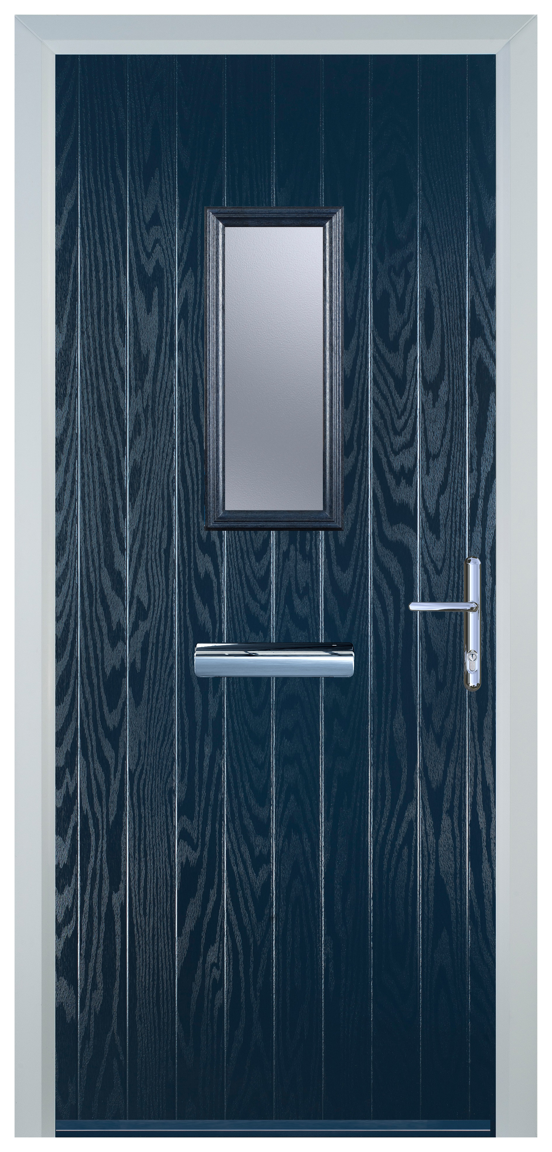Door-Stop 1 Square Blue Left Hand GRP Composite Door - 2100mm
