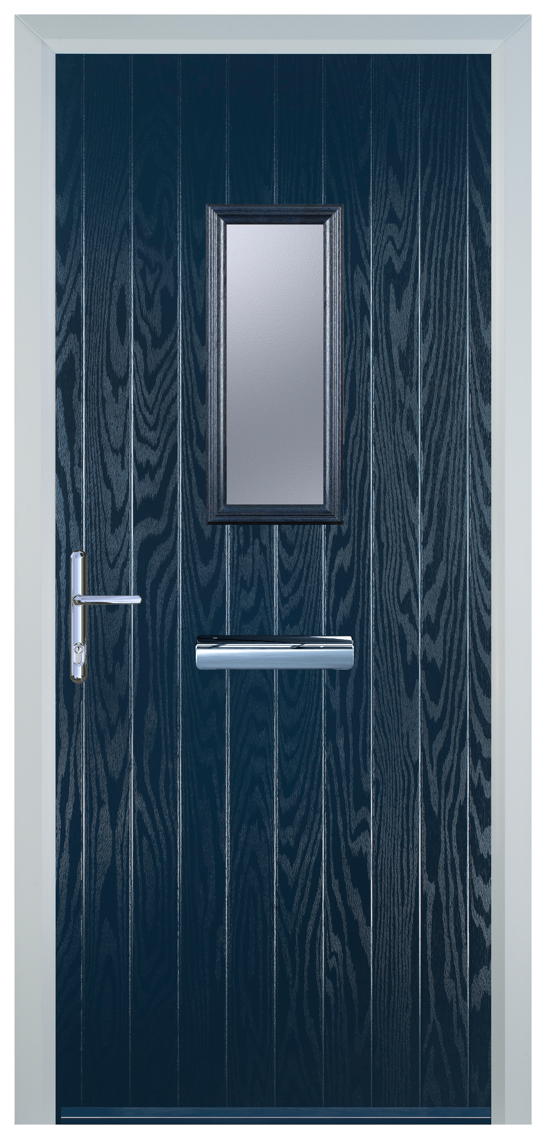 Door-Stop 1 Square Blue Right Hand GRP Composite Door - 2100mm