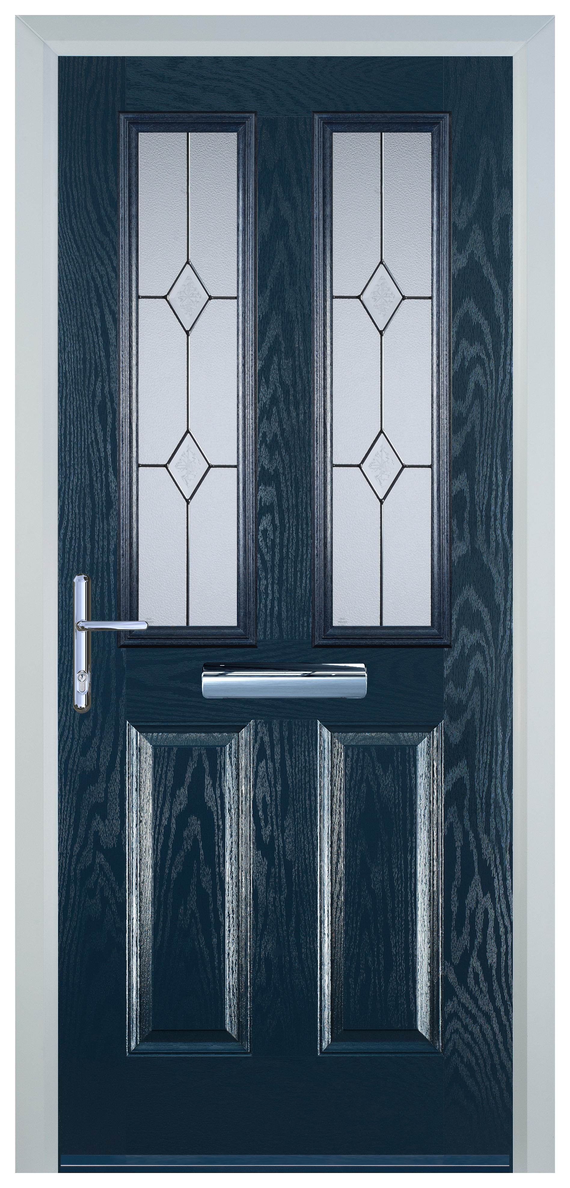 Door-Stop 2 Panel 2 Square Blue Right Hand Composite Door - 2100mm