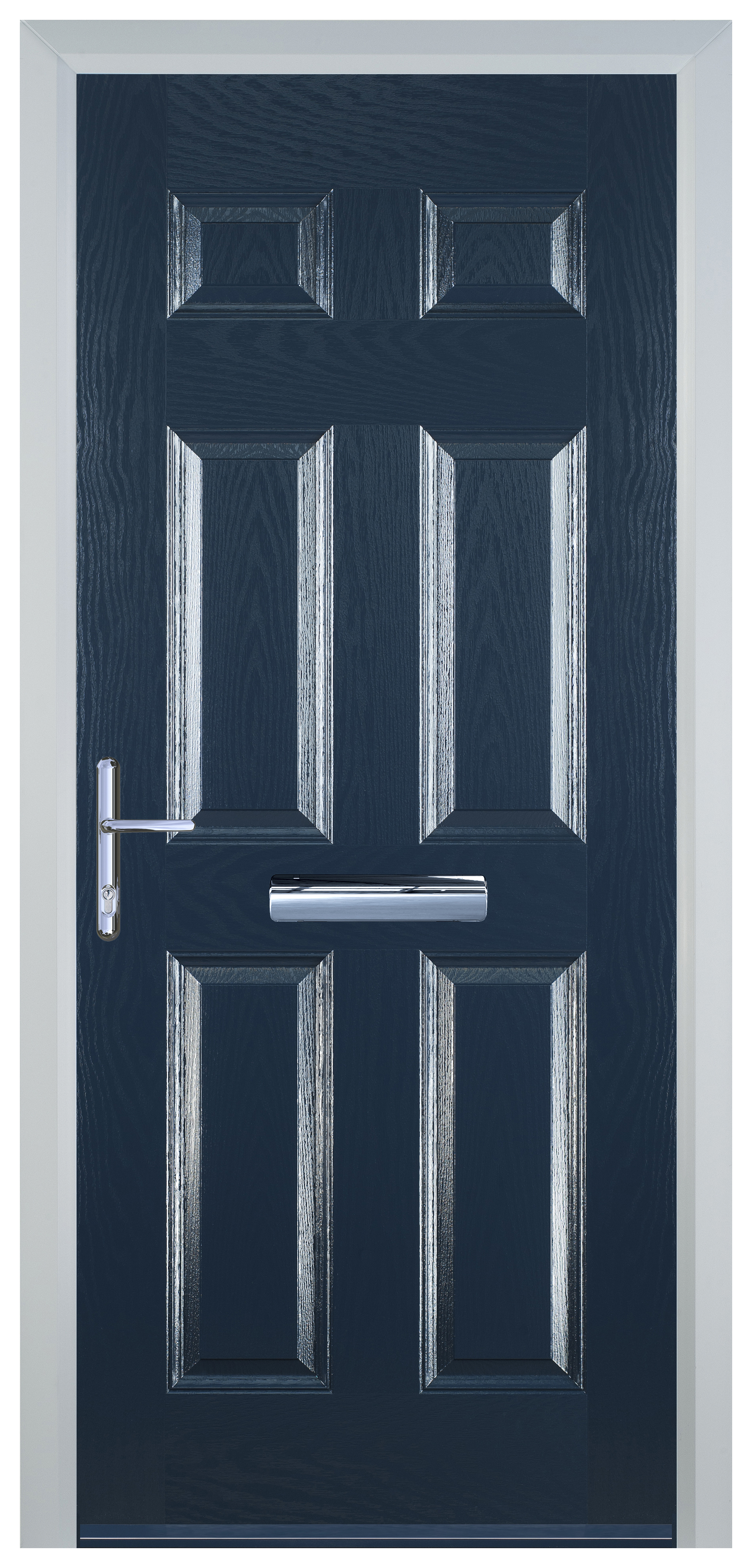 Door-Stop 6 Panel Blue Right Hand Composite Door - 2100mm