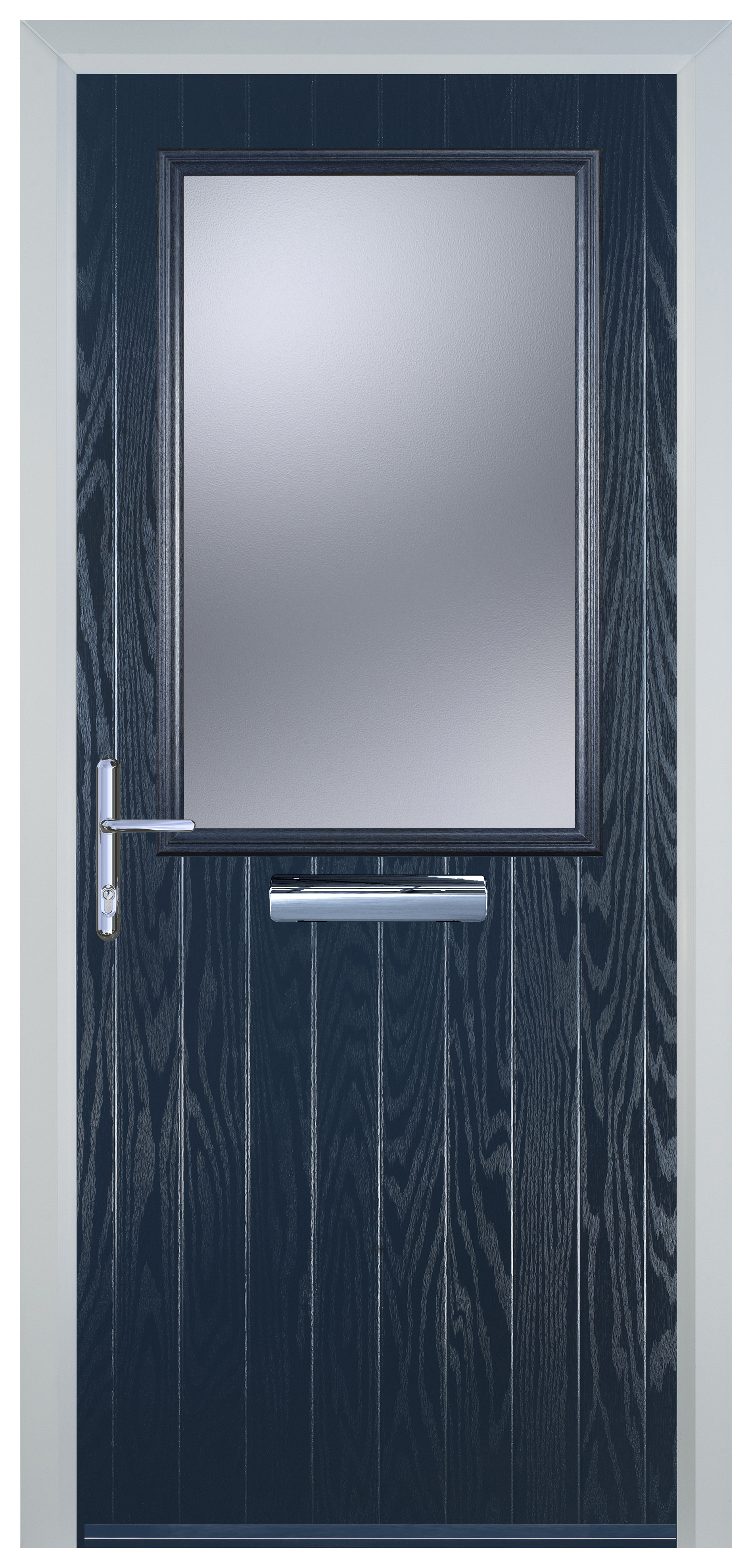 Door-Stop Cottage Half Glazed Blue Right Hand Composite Door - 2100mm
