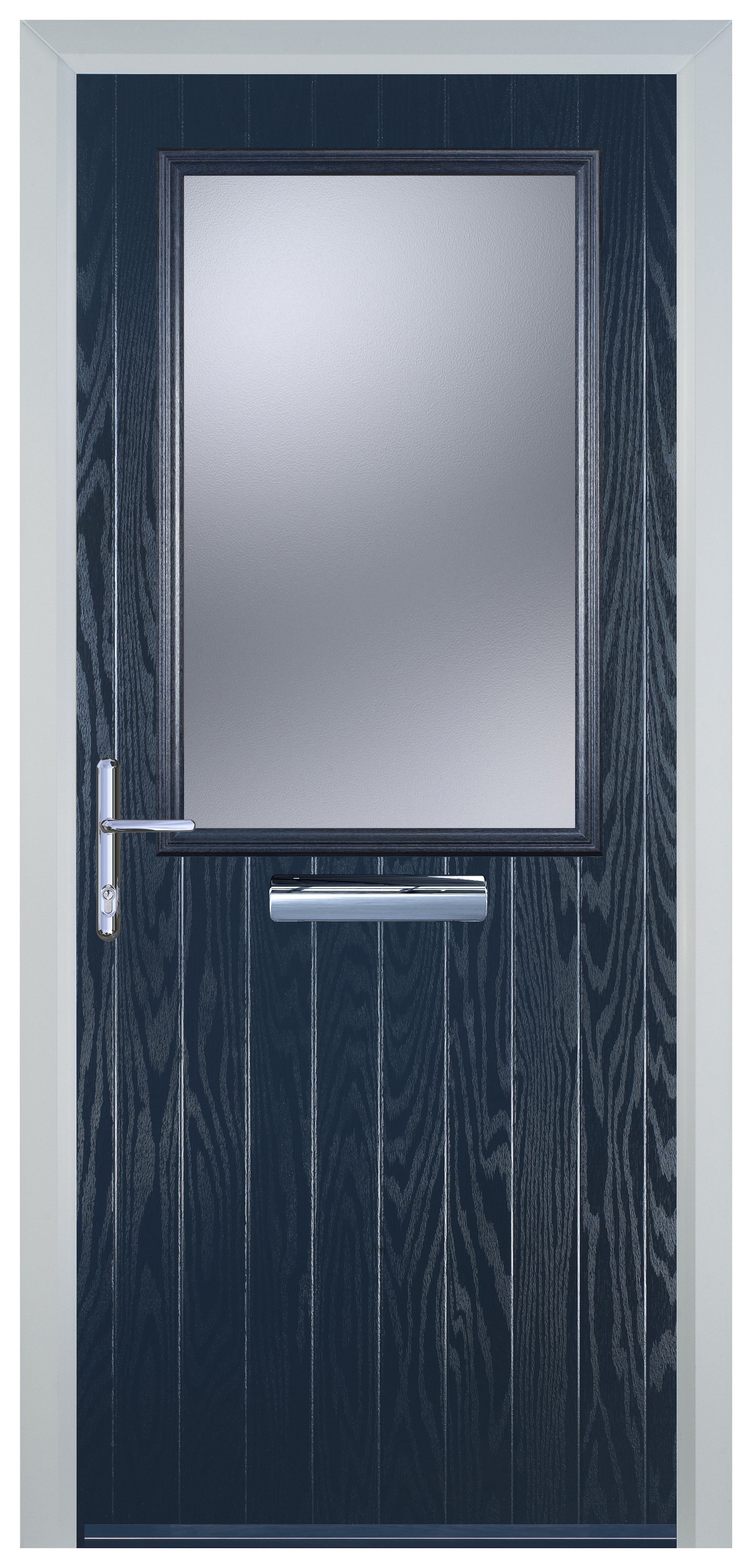 Door-Stop Cottage Half Glazed Blue Right Hand GRP Composite Door - 2100mm