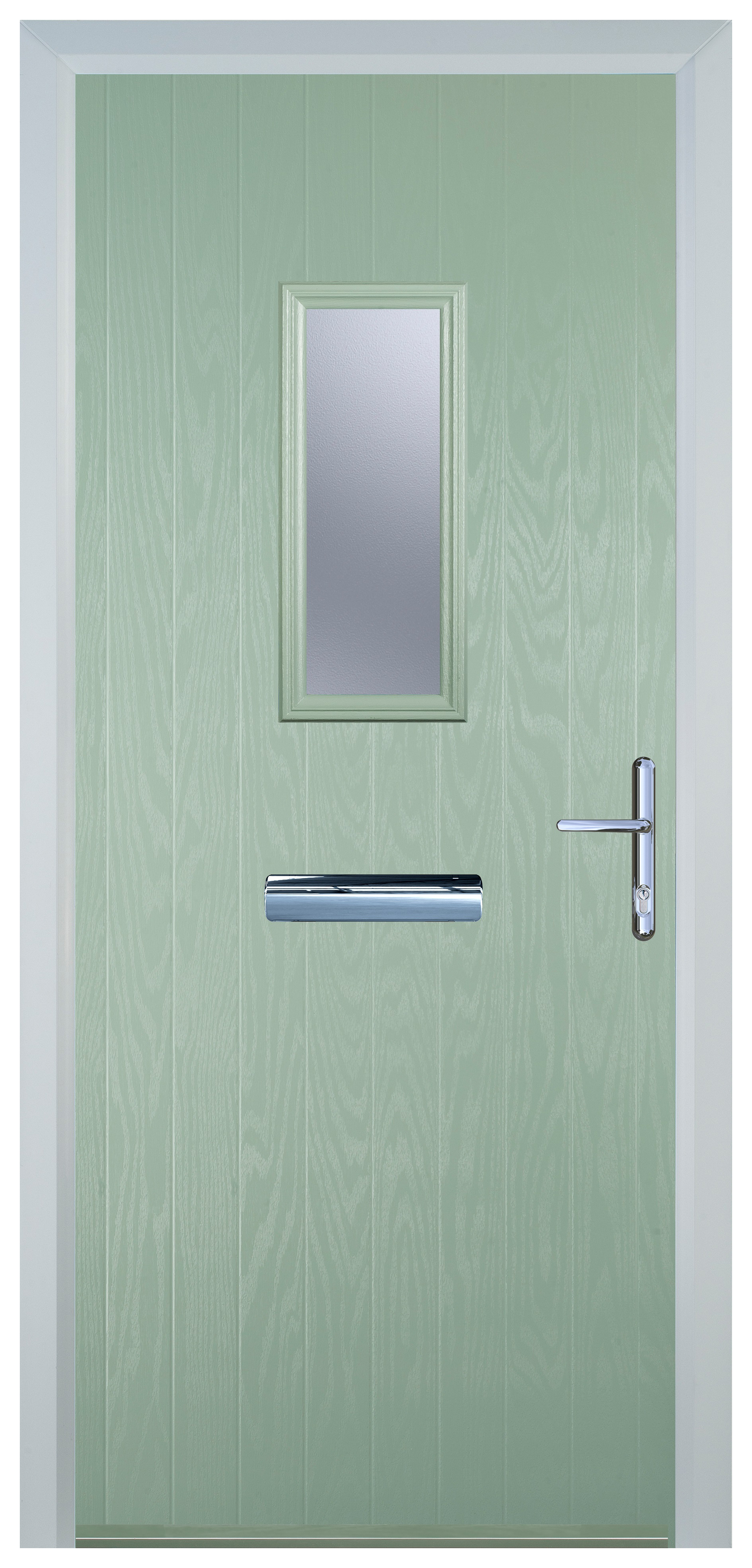 Door-Stop 1 Square Chartwell Green Left Hand GRP Composite Door - 2100mm