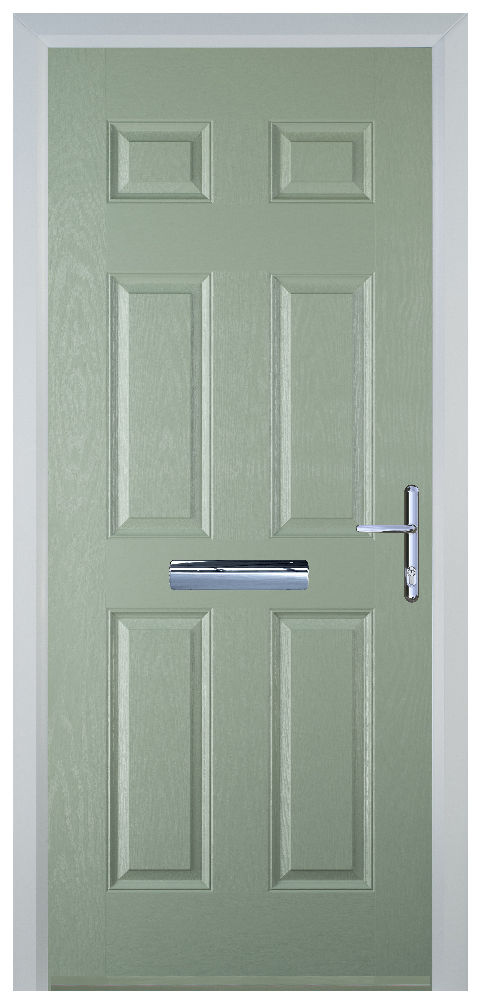 Door-Stop 6 Panel Chartwell Green Left Hand GRP Composite Door - 2100mm