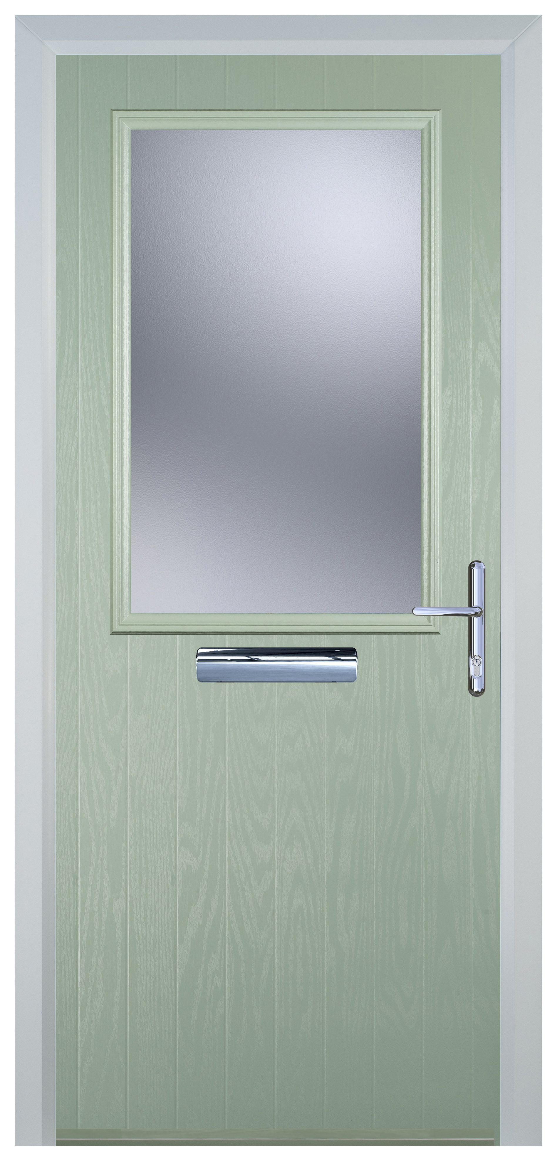 Door-stop Cottage Half Glazed Chartwell Green Left Hand Grp Composite Door - 920 X 2100mm