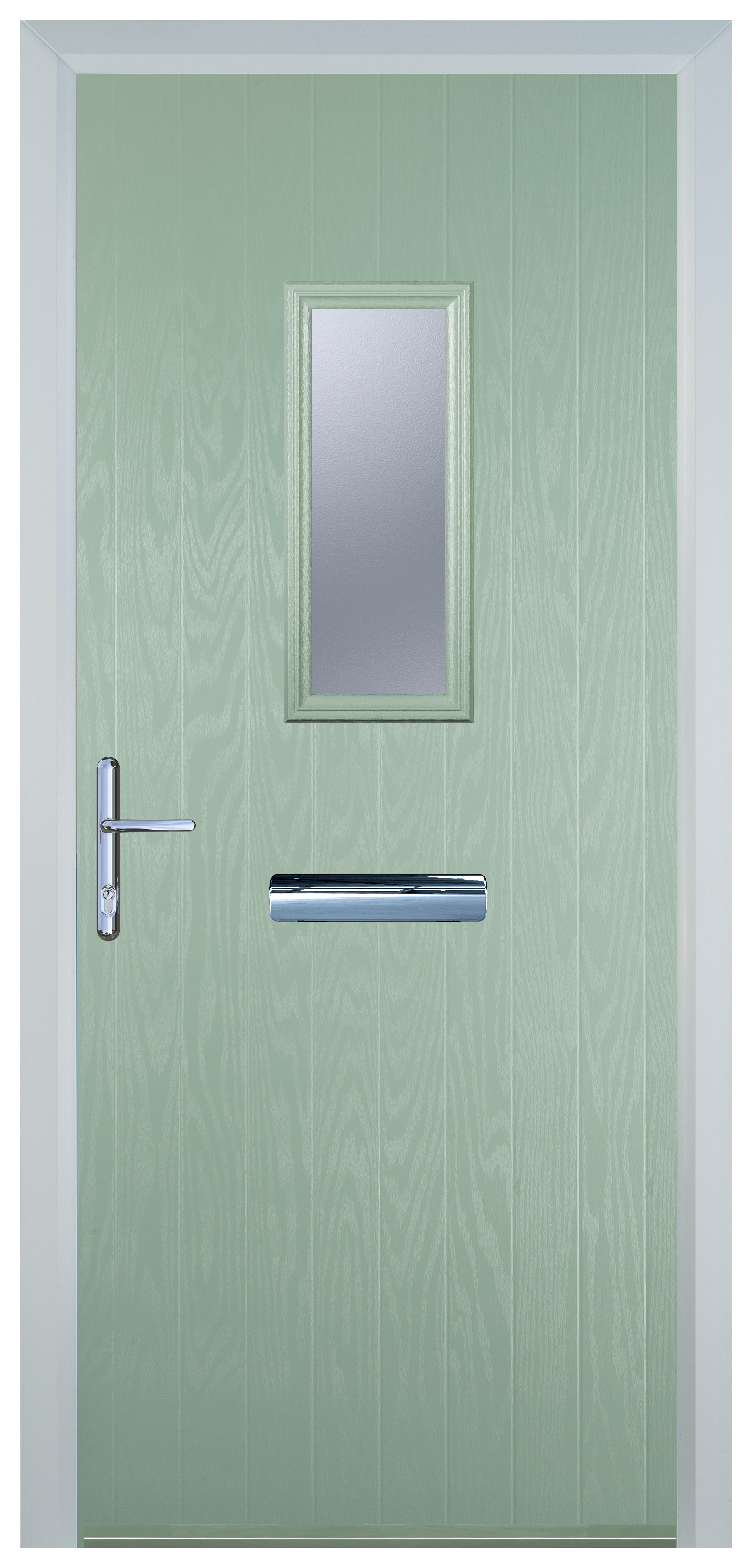 Door-Stop 1 Square Chartwell Green Right Hand GRP Composite Door - 2100mm
