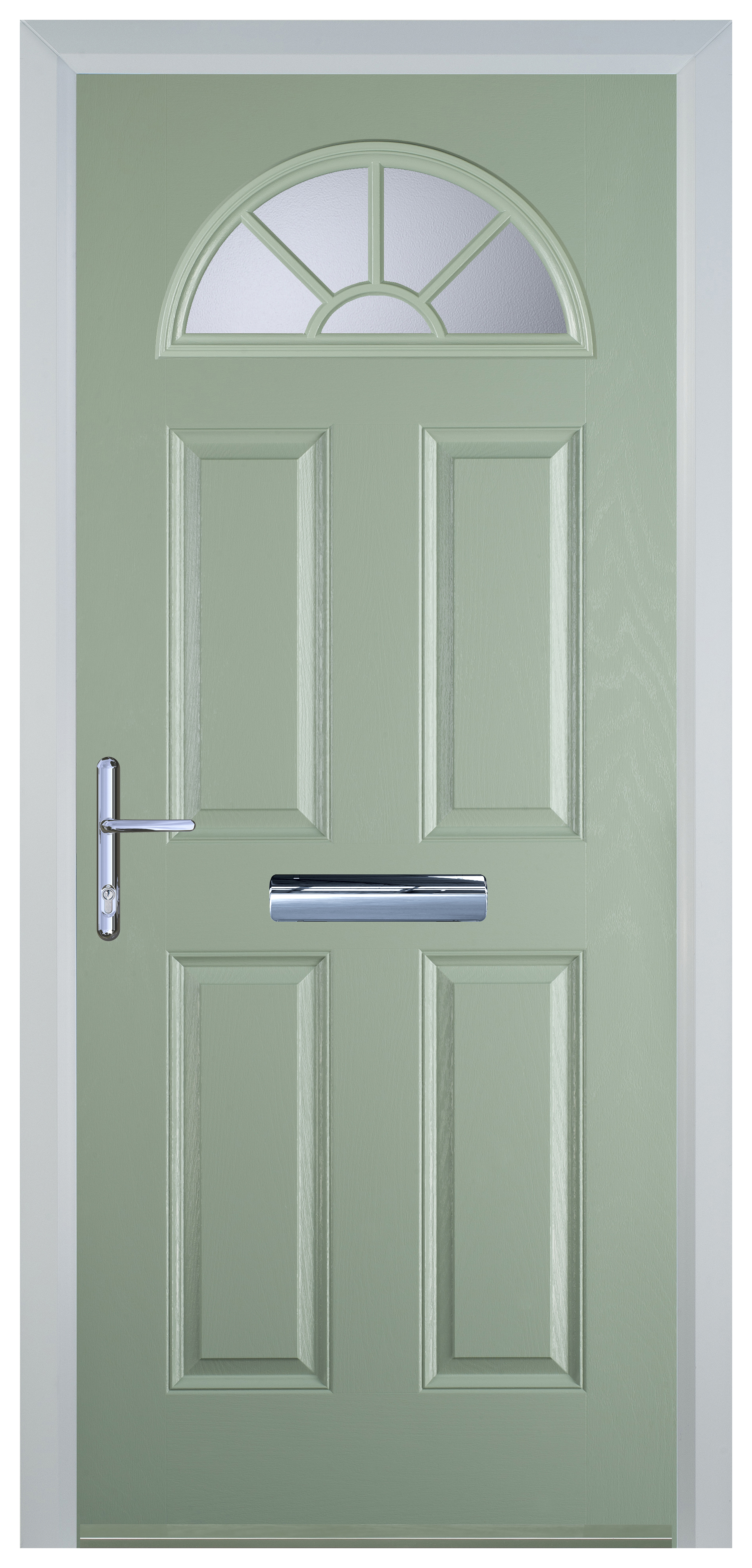Door-Stop 4 Panel Sunburst Chartwell Green Right Hand Composite Door - 2100mm