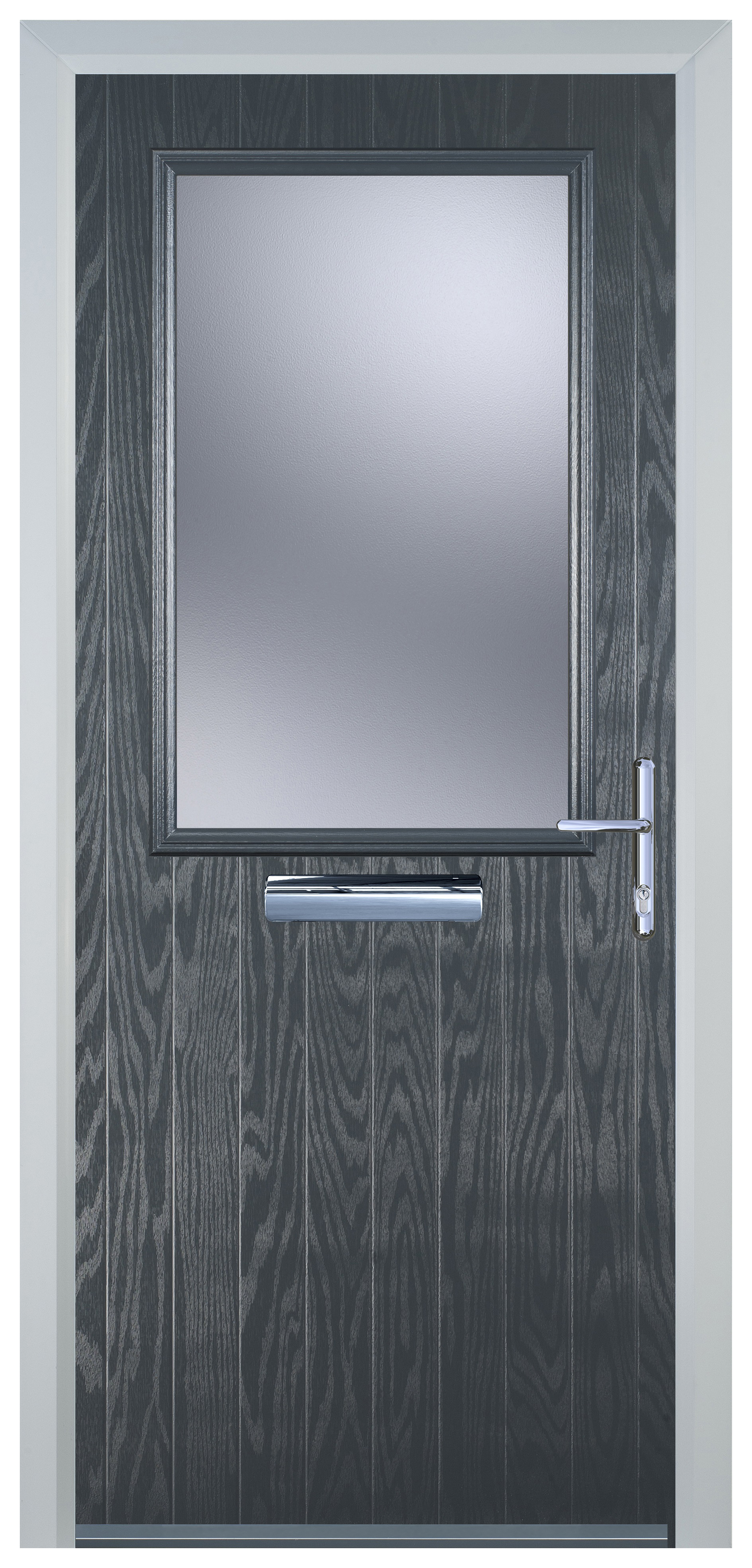 Door-Stop Cottage Half Glazed Anthracite Grey Left Hand GRP Composite Door - 2100mm