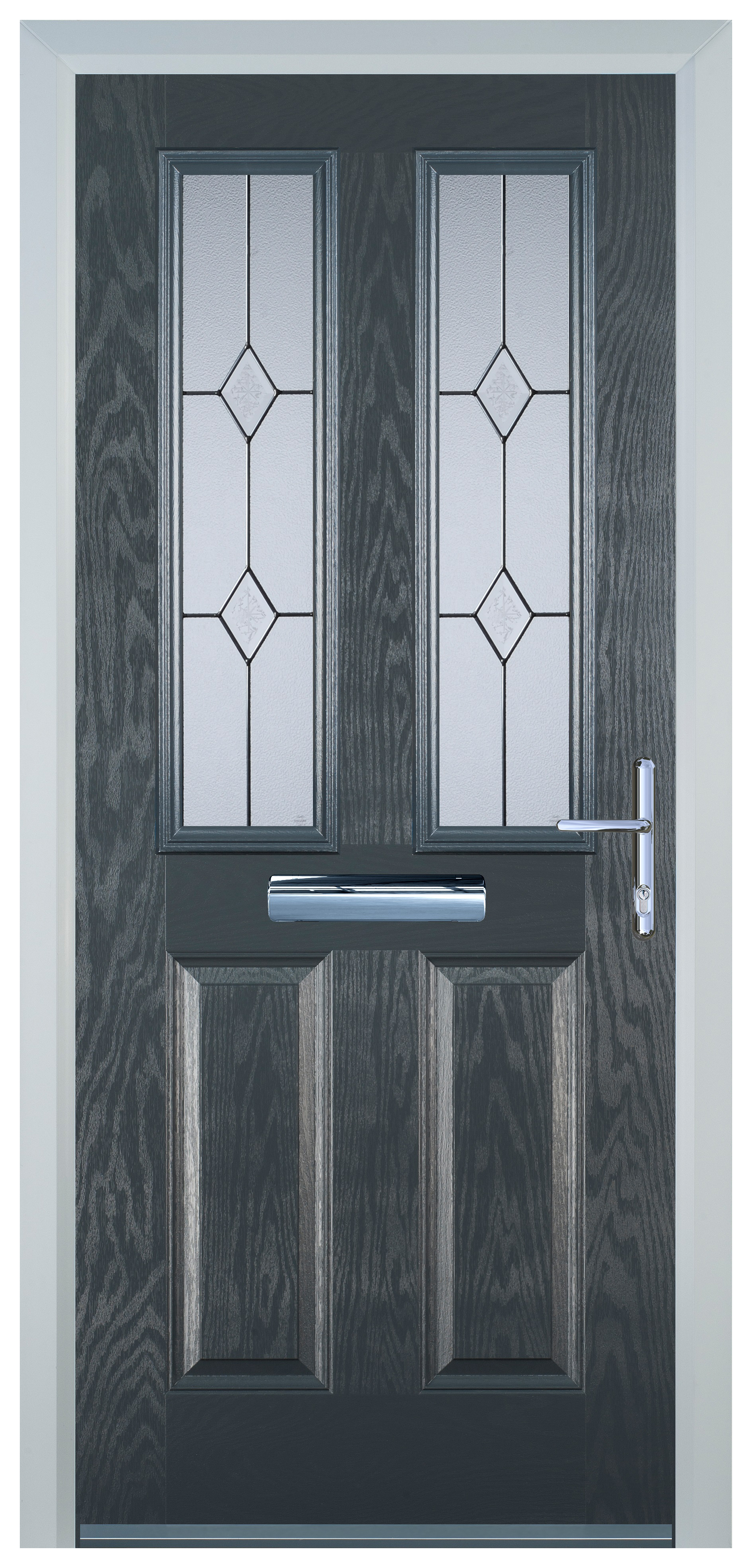 Door-Stop 2 Panel 2 Square Anthracite Grey Left Hand Composite Door - 2100mm