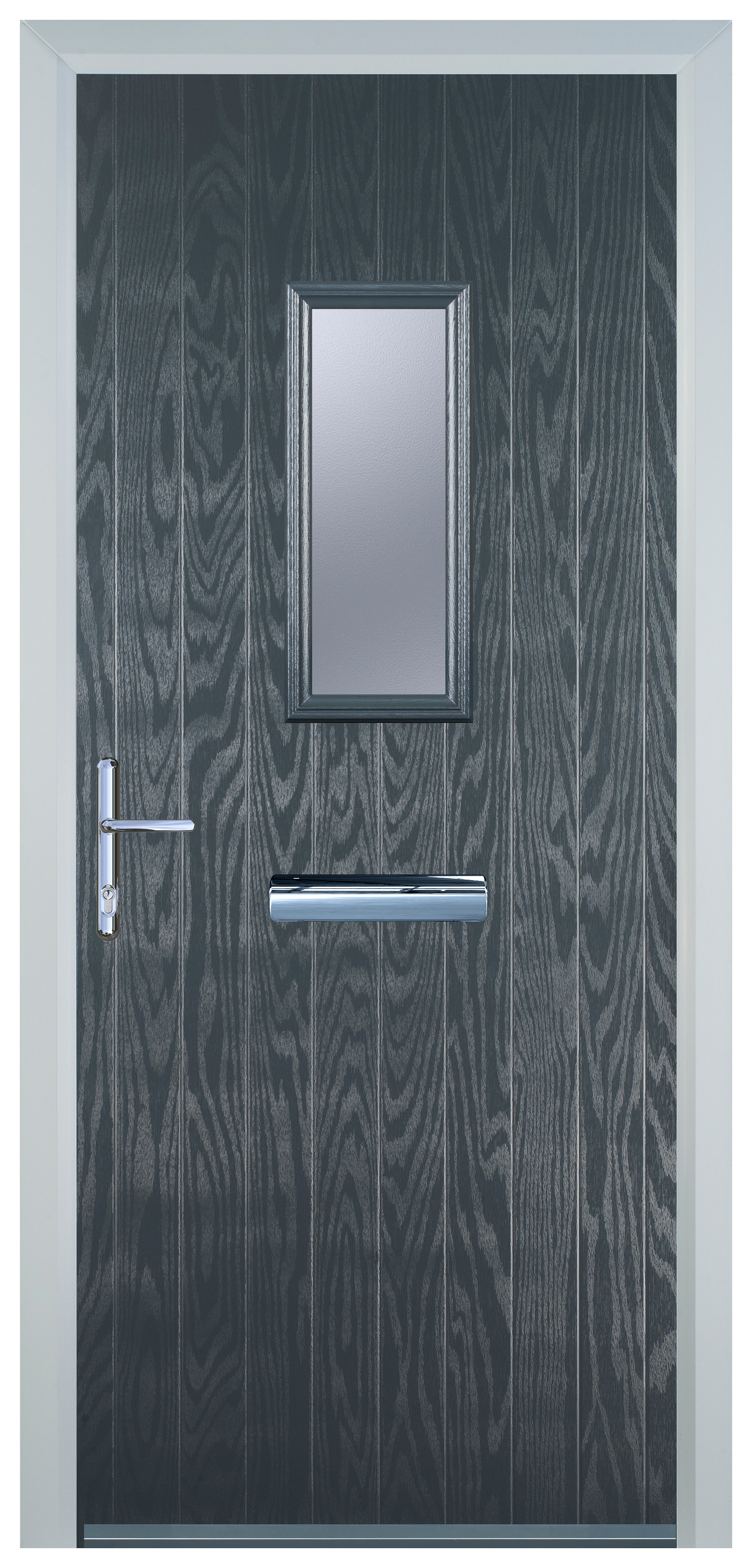 Door-Stop 1 Square Anthracite Grey Right Hand GRP Composite Door - 2100mm