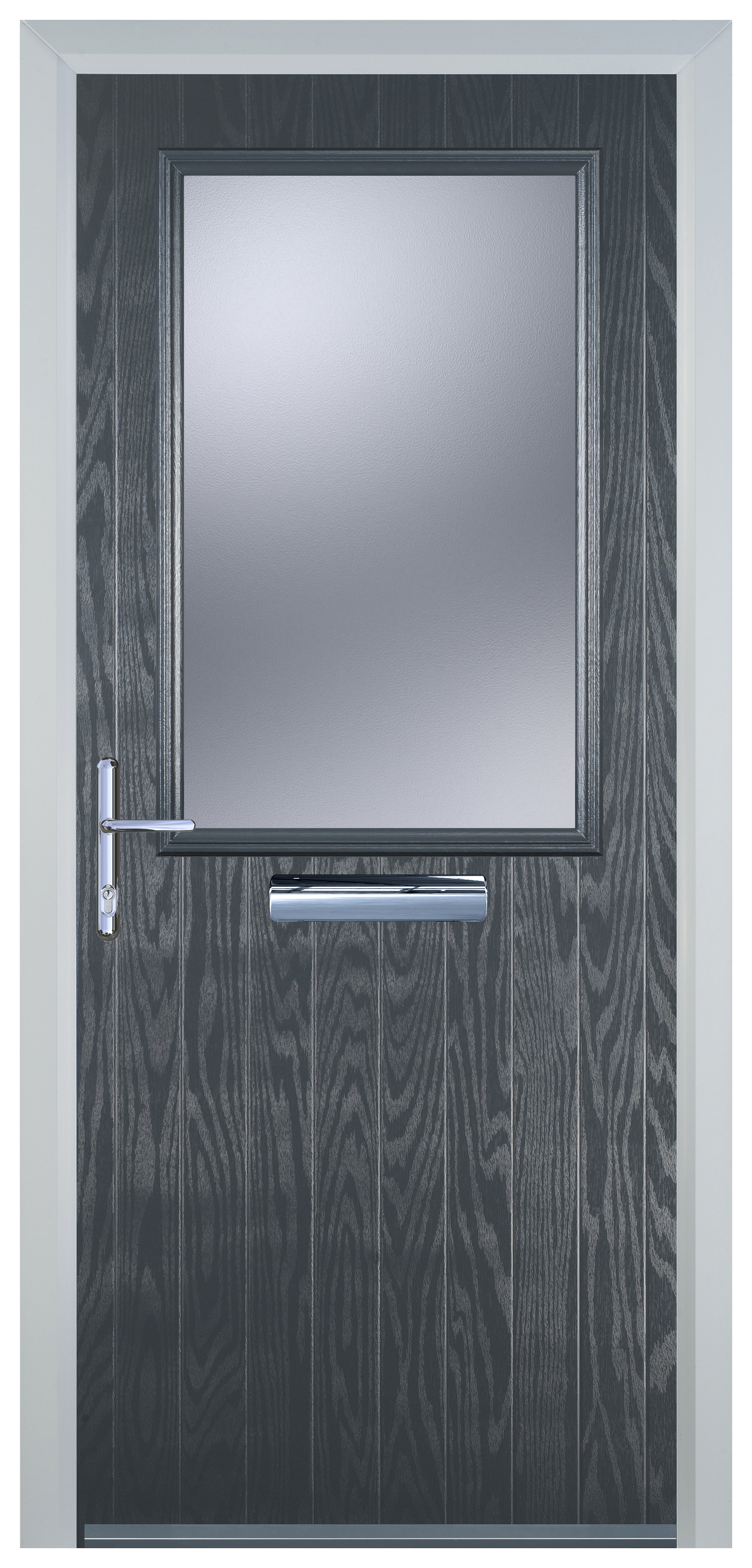 Door-Stop Cottage Half Glazed Anthracite Grey Right Hand Composite Door - 2100mm