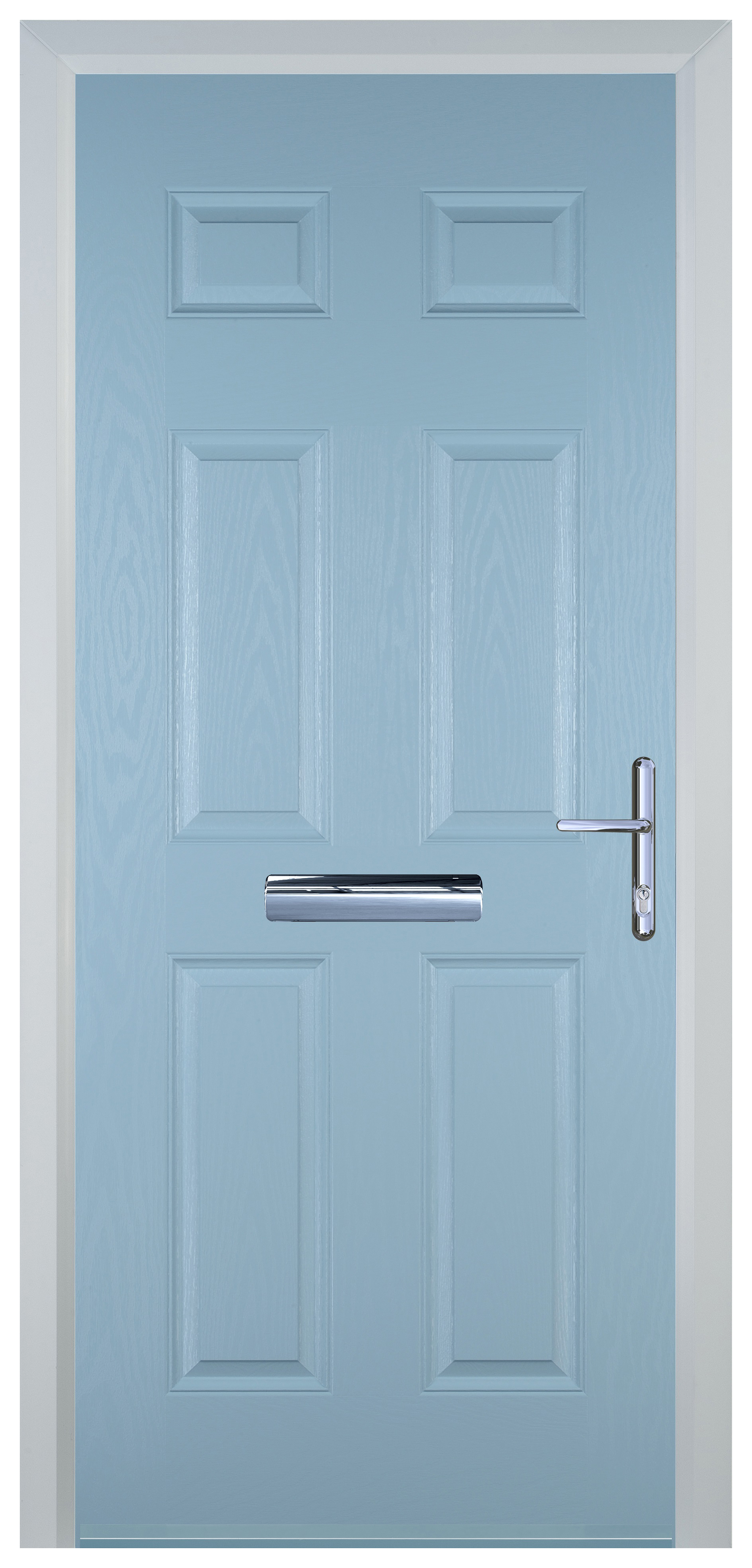 Door-Stop 6 Panel Duck Egg Blue Left Hand Composite Door - 2100mm