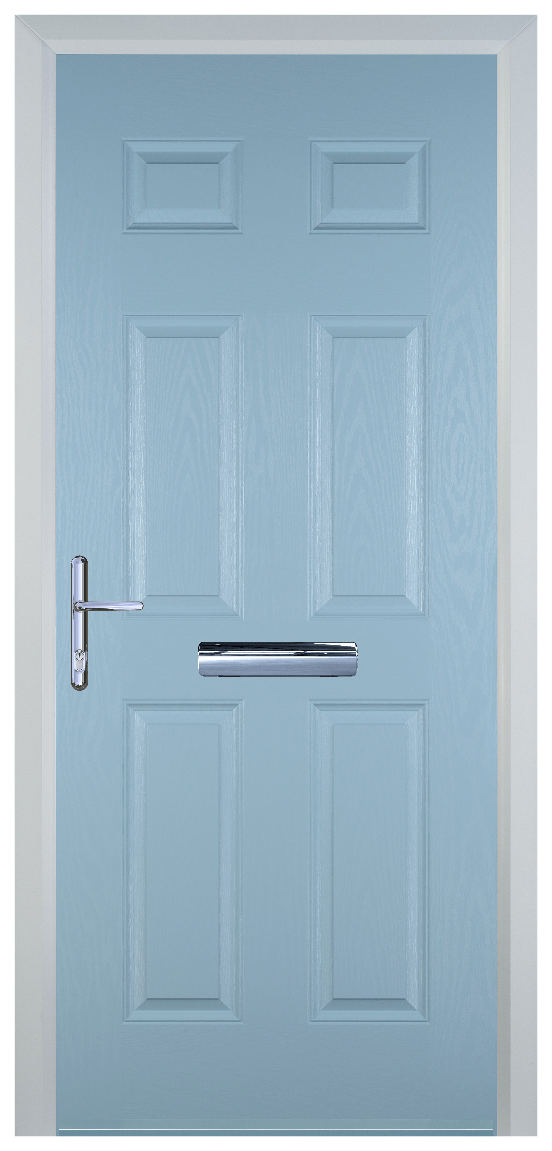 Door-Stop 6 Panel Duck Egg Blue Right Hand Composite Door - 2100mm