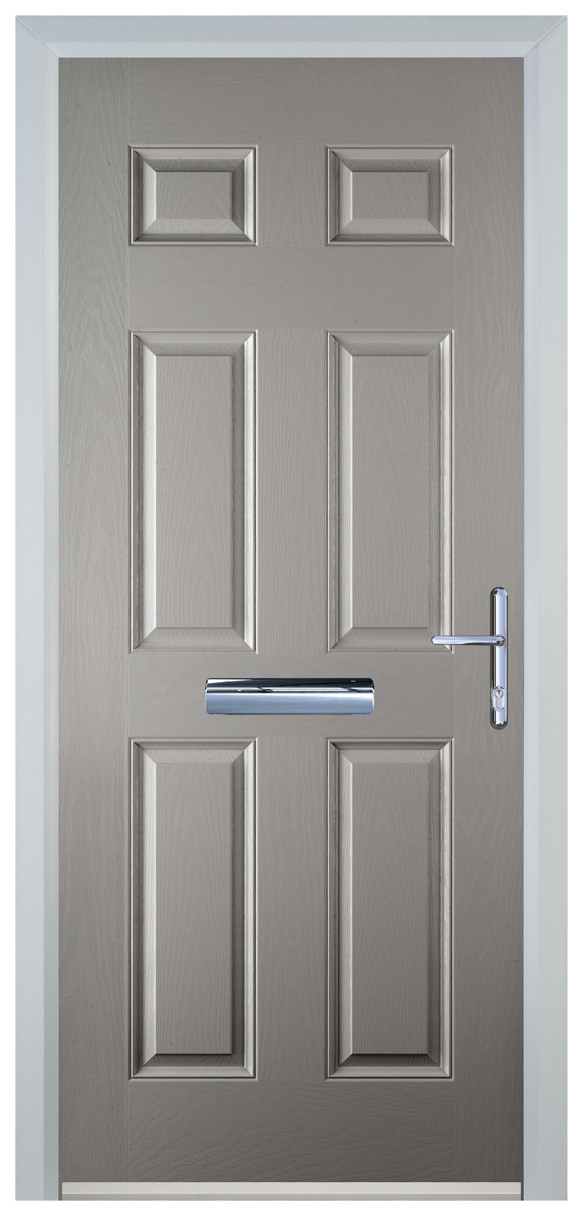 Door-Stop 6 Panel Agate Grey Left Hand Composite Door - 2100mm