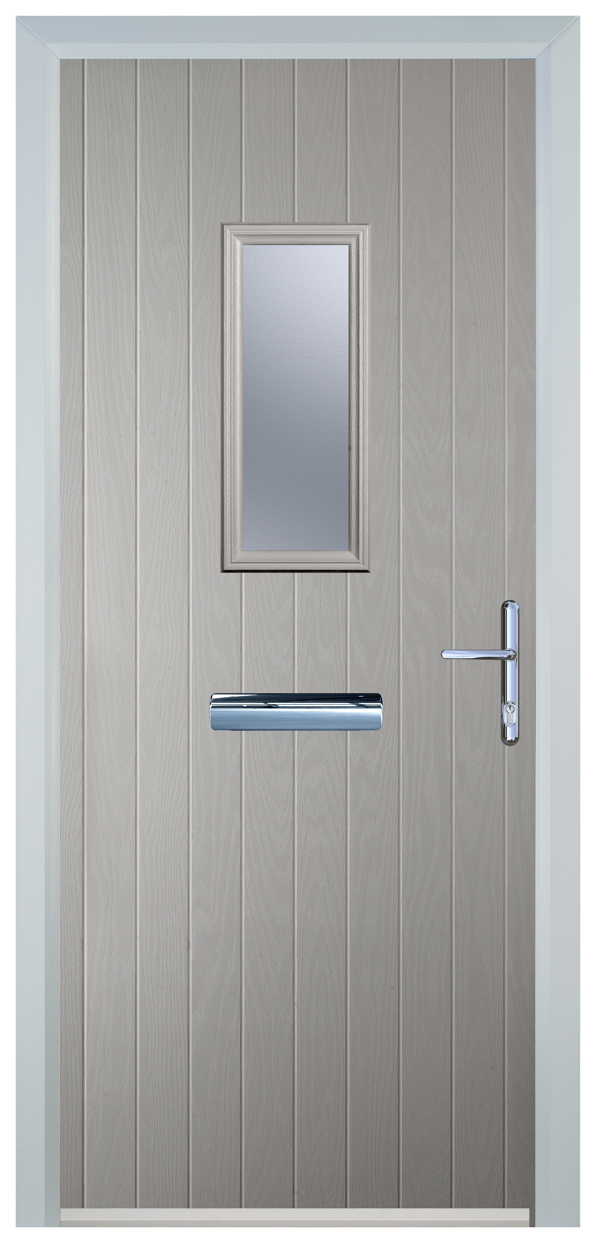 Door-Stop 1 Square Agate Grey Left Hand GRP Composite Door - 2100mm