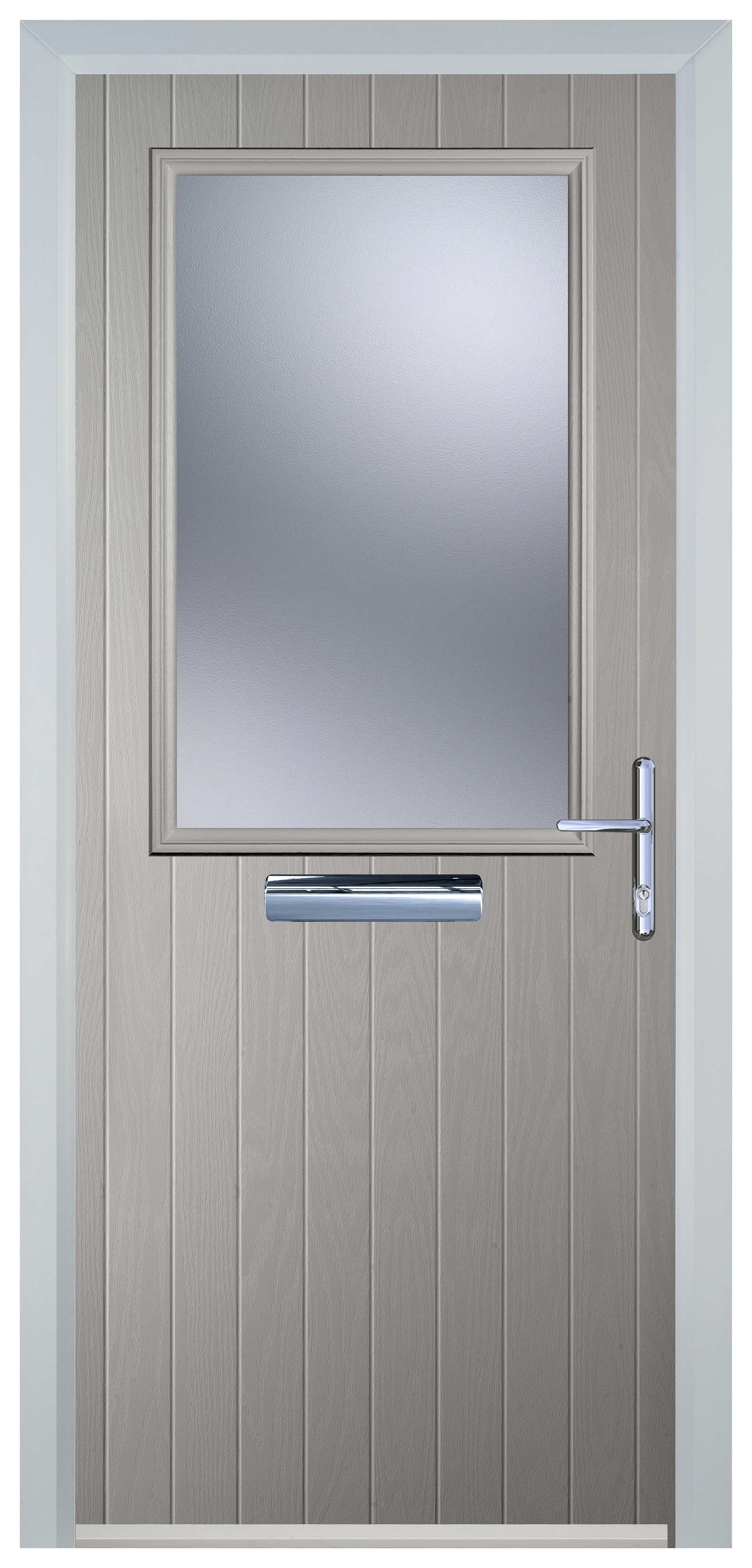 Door-Stop Cottage Half Glazed Agate Grey Left Hand GRP Composite Door - 2100mm