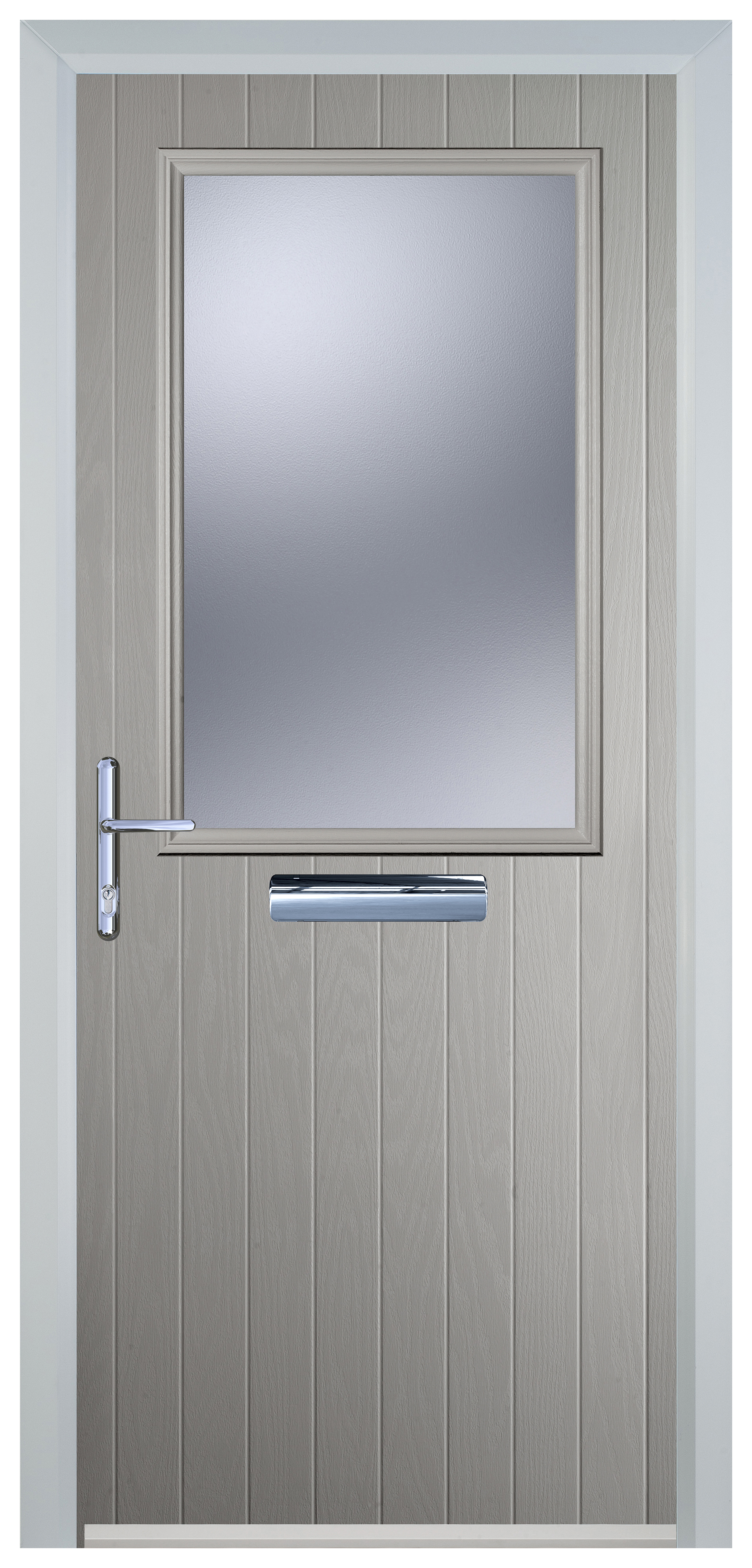 Door-Stop Cottage Half Glazed Agate Grey Right Hand GRP Composite Door - 2100mm