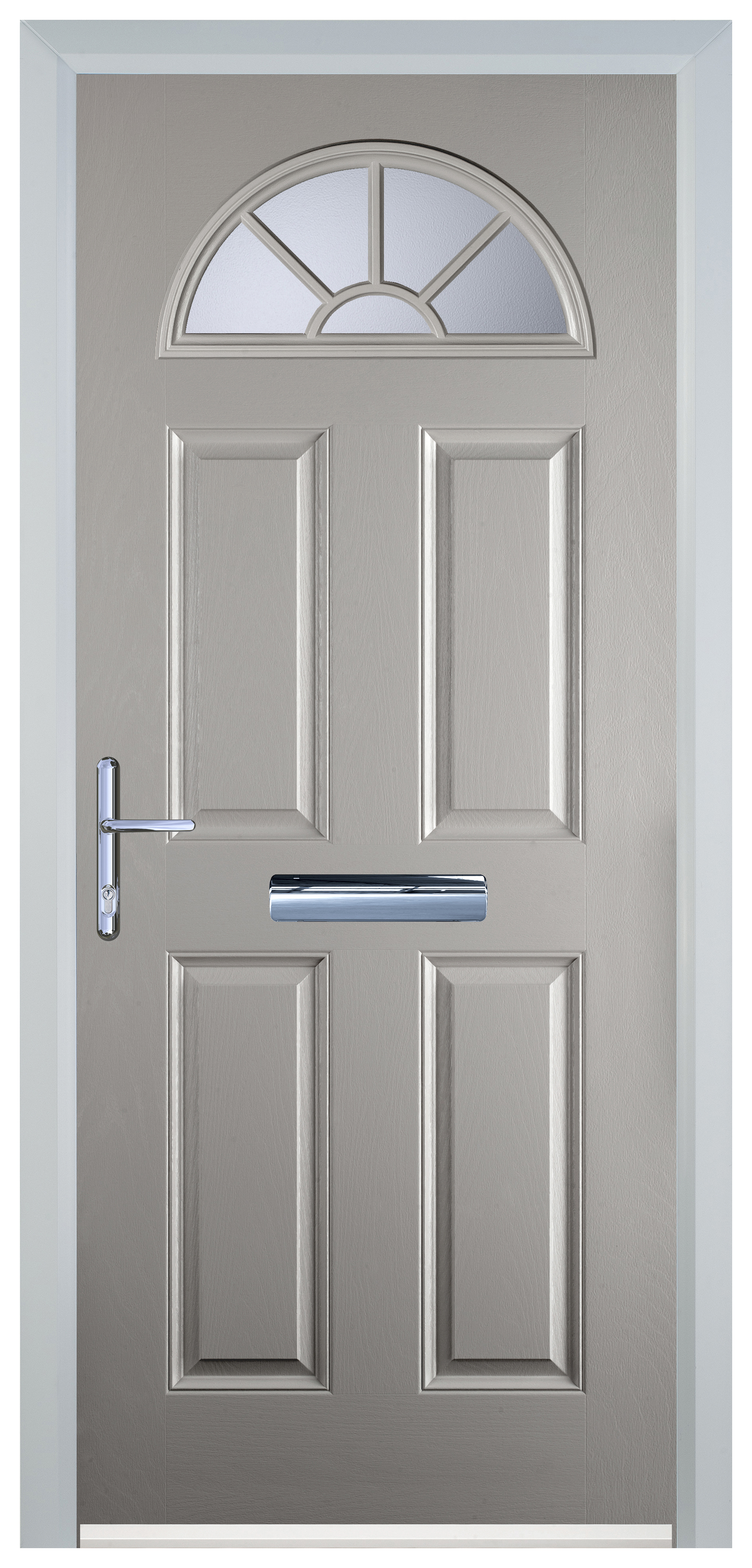 Door-Stop 4 Panel Sunburst Agate Grey Right Hand Composite Door - 2100mm