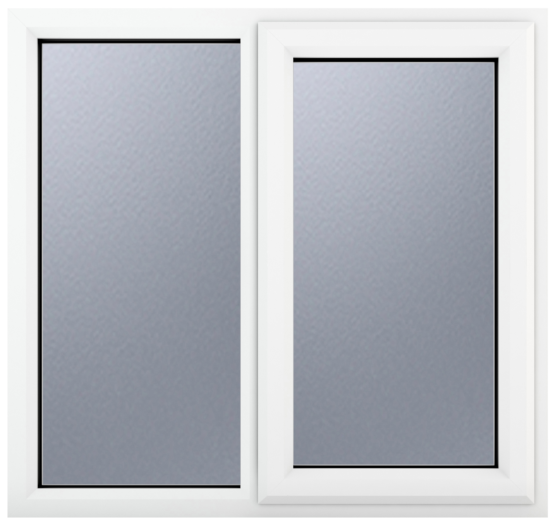 Crystal uPVC White Right Hung Obscure Double Glazed Fixed Light Window - 1190 x 1115mm