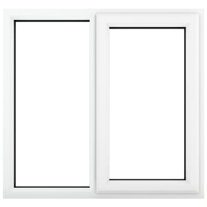 Crystal uPVC White Right Hung Clear Double Glazed Fixed Light Window - 905 x 965mm