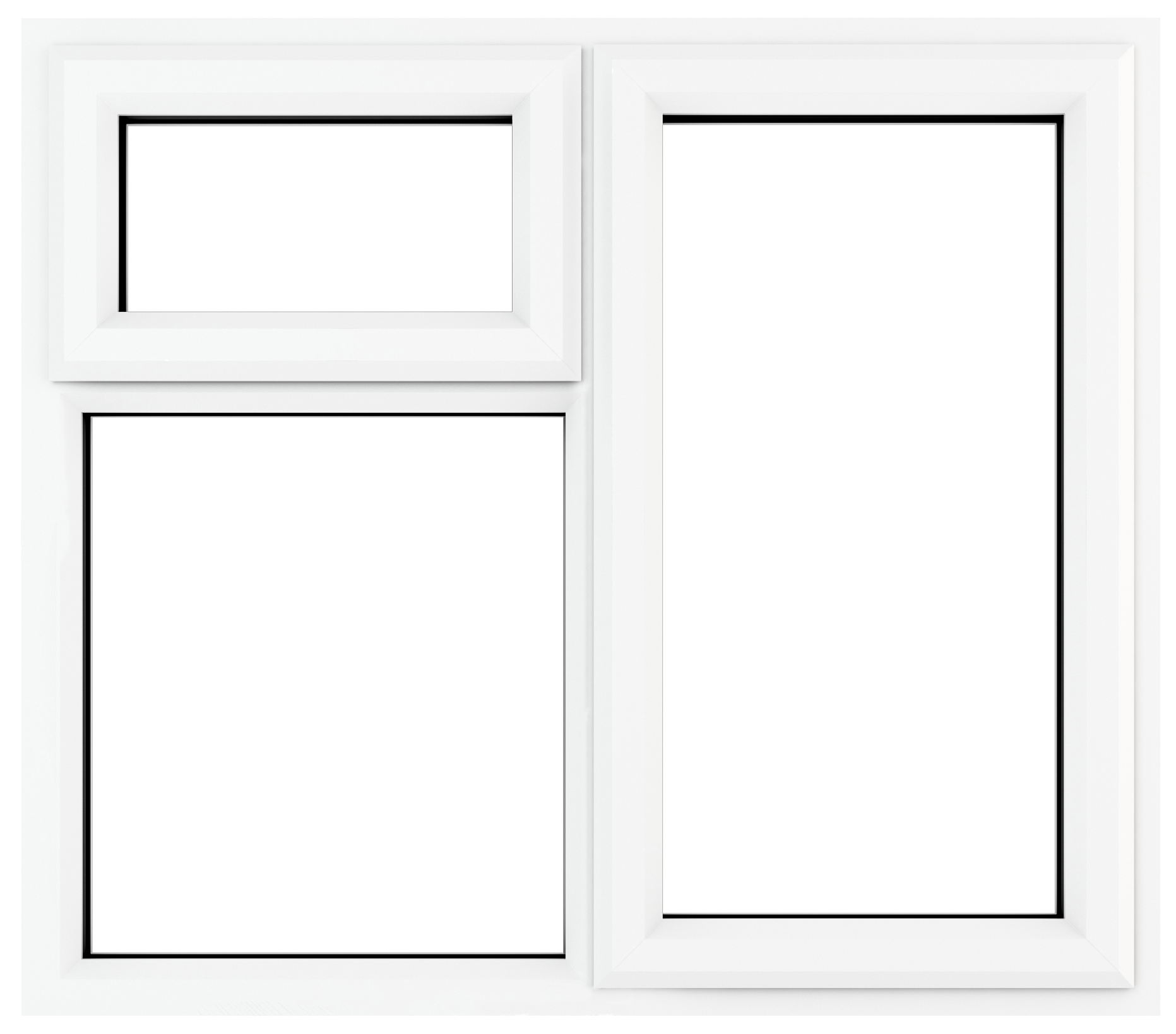 Crystal uPVC White Right Hung Top Opener Clear Double Glazed Fixed Light Window - 1190 x 965mm