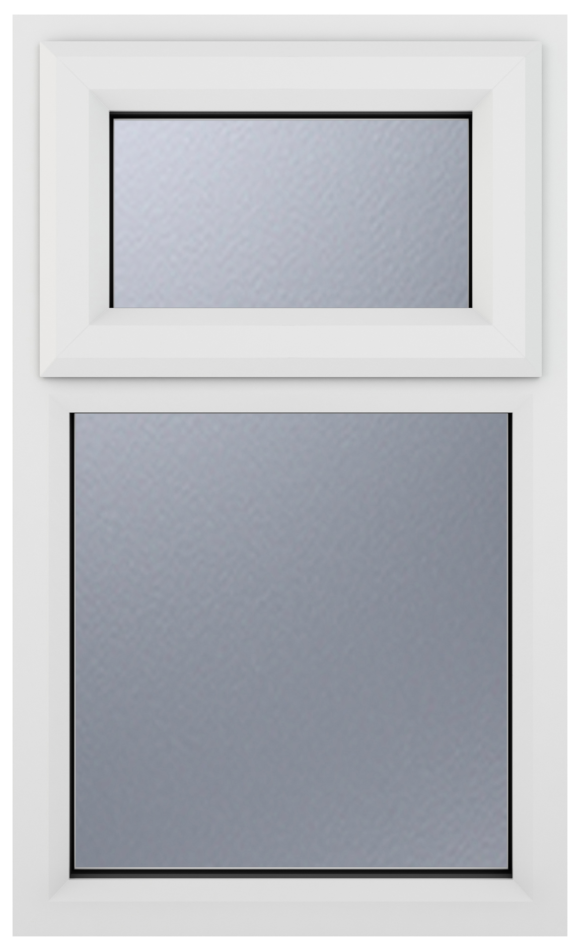Crystal uPVC White Top Hung Opener Obscure Double Glazed Fixed Light Window - 610 x 1190mm