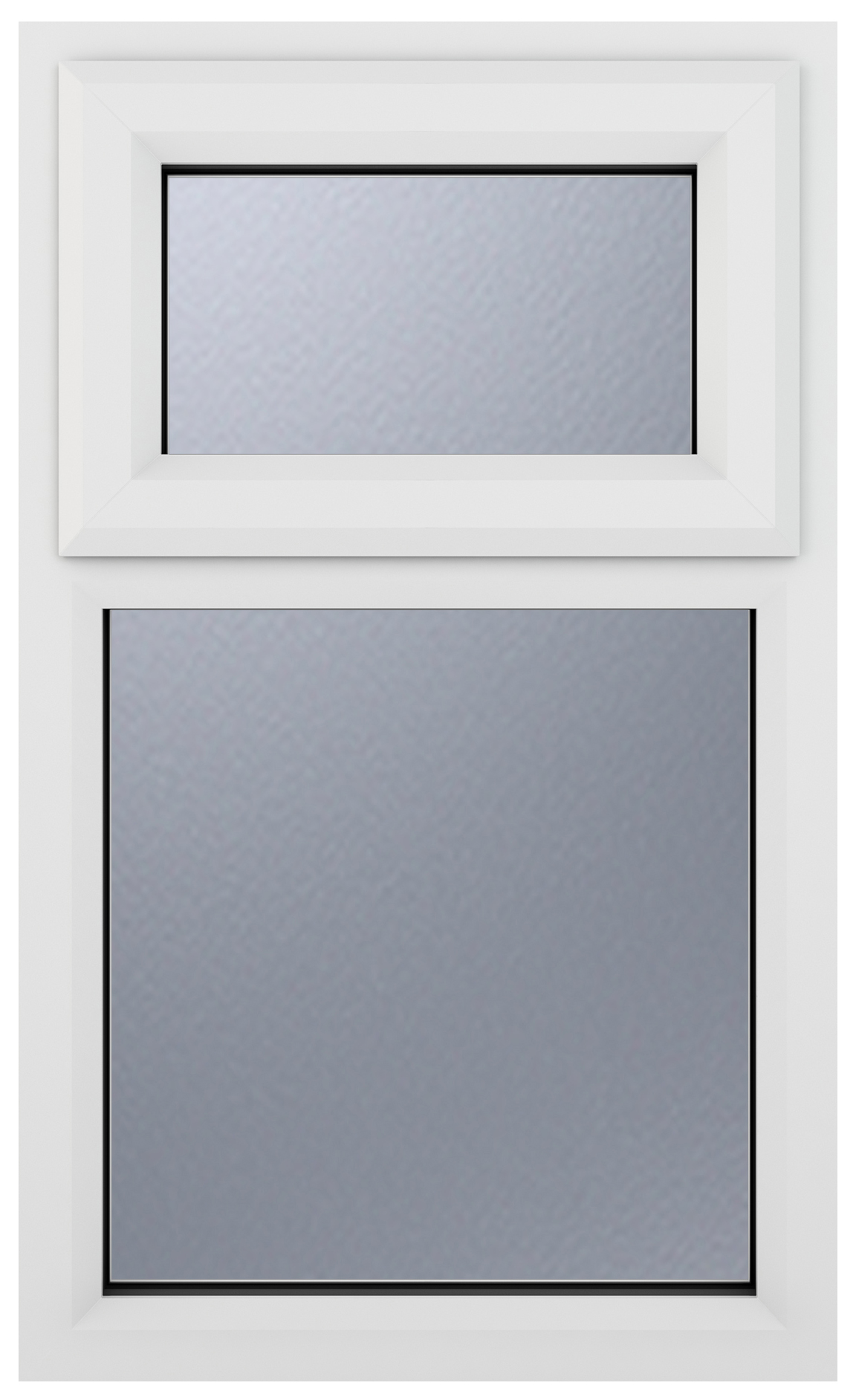 Crystal uPVC White Top Hung Opener Obscure Double Glazed Fixed Light Window - 610 x 1040mm