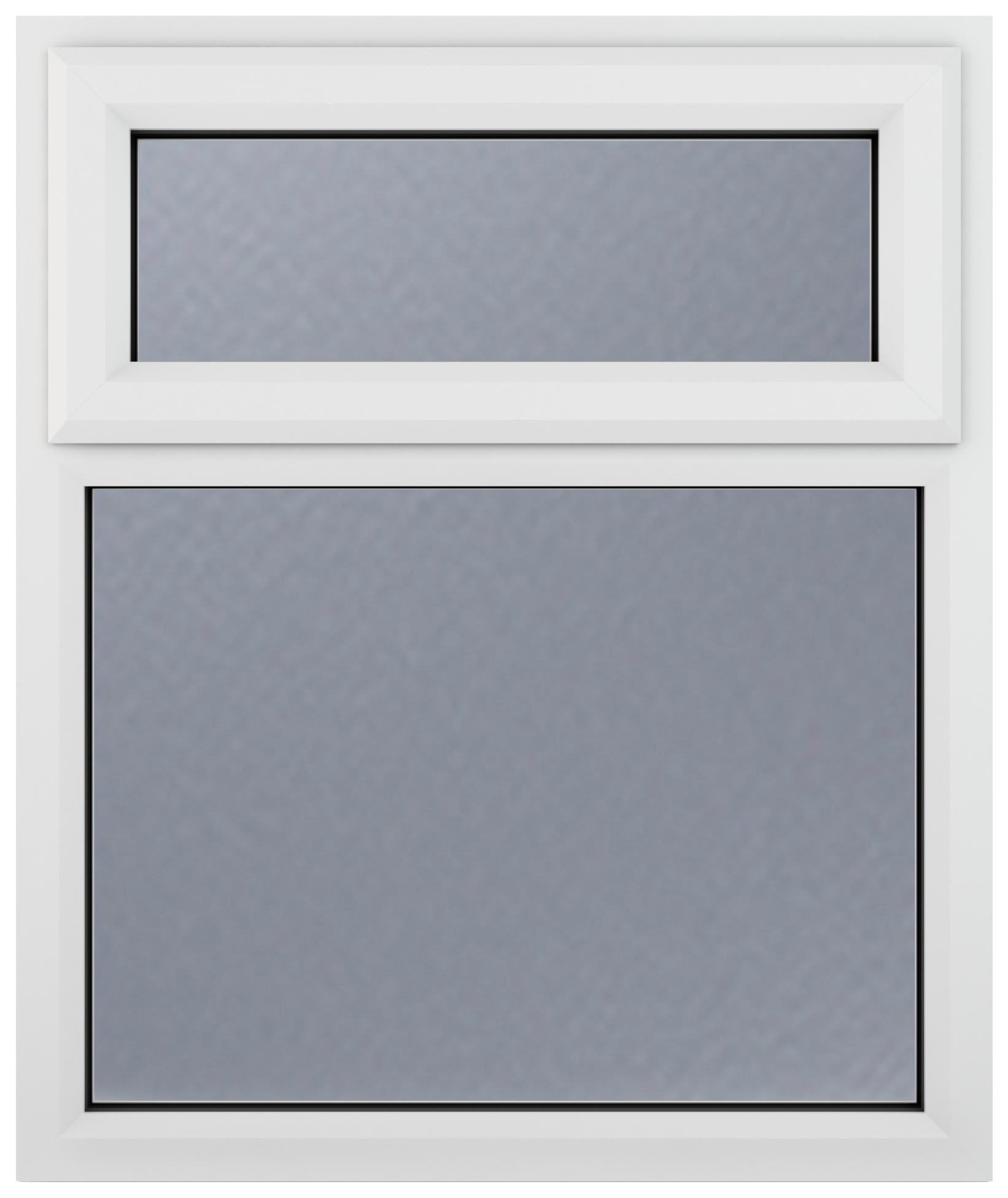 Crystal uPVC White Top Hung Opener Obscure Double Glazed Fixed Light Window - 1040 x 1190mm