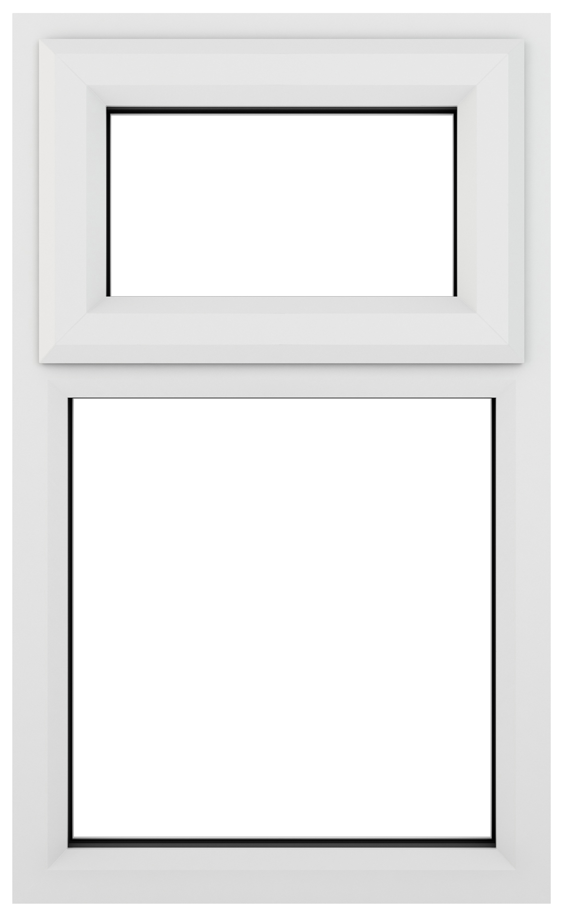 Crystal uPVC White Top Hung Opener Clear Double Glazed Fixed Light Window - 610 x 965mm