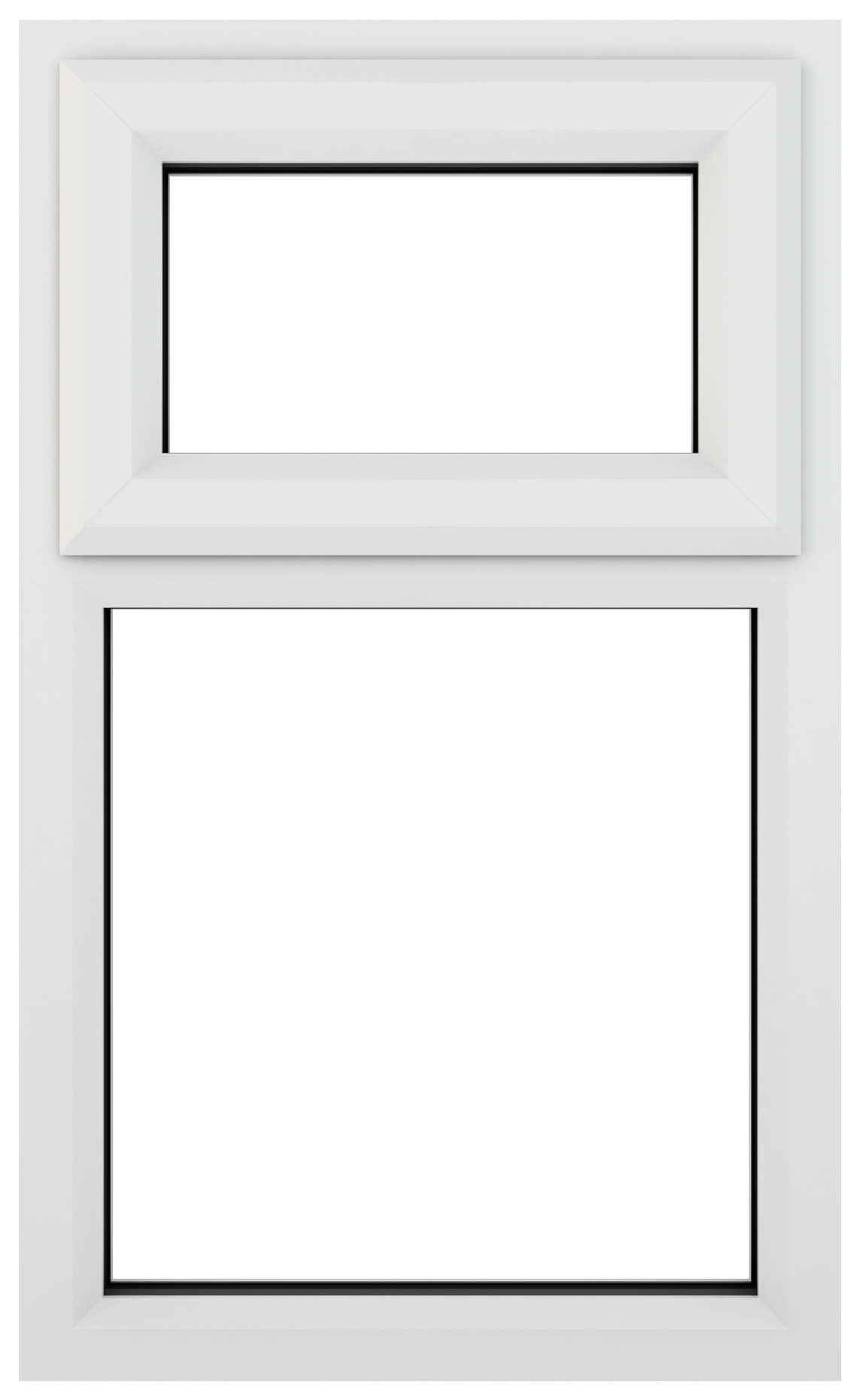 Crystal uPVC White Top Hung Opener Clear Double Glazed Fixed Light Window - 610 x 1115mm