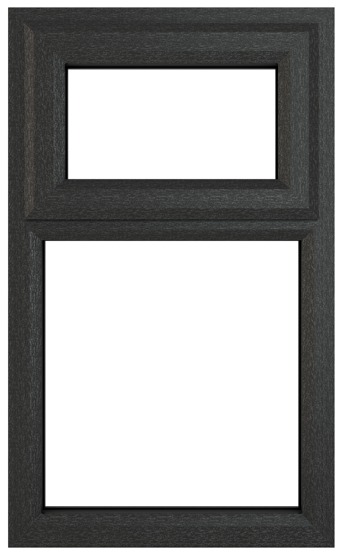 Crystal uPVC Grey Top Hung Opener Clear Double Glazed Fixed Light Window - 610 x 1190mm